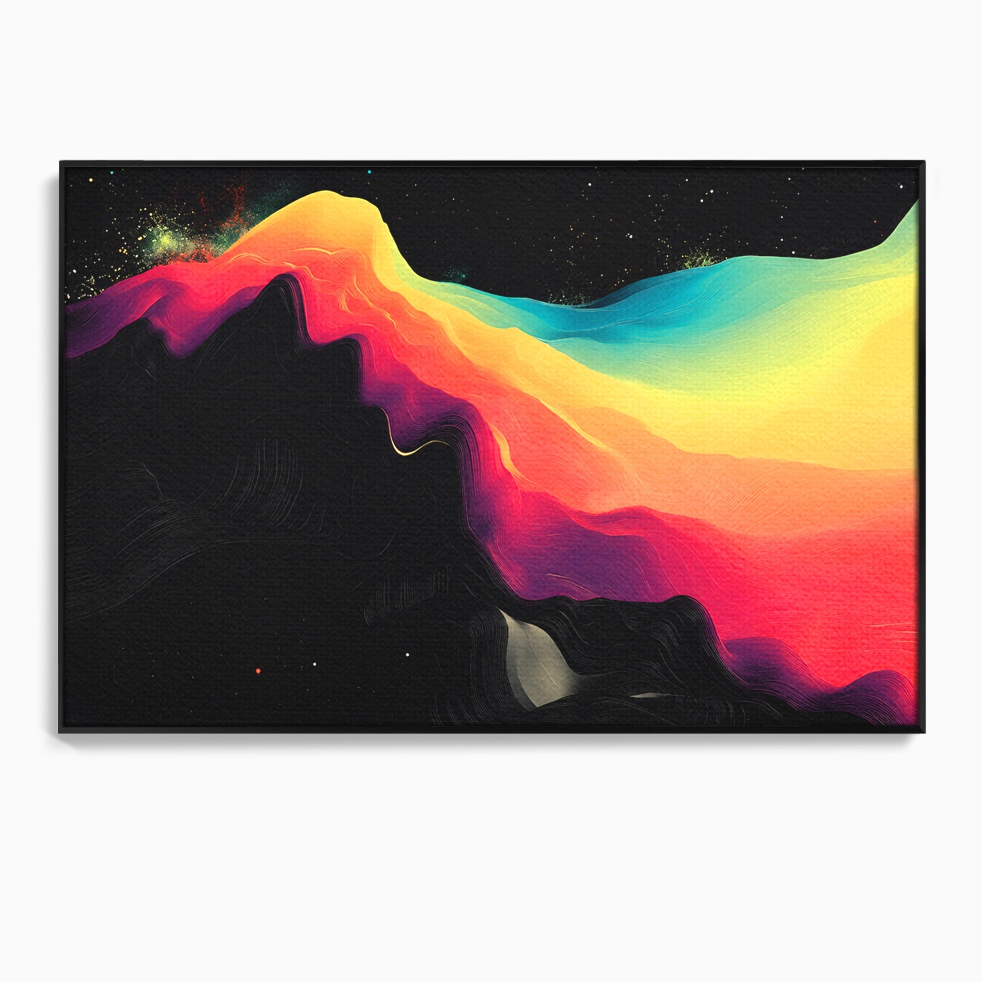 Tablou Canvas Premium LuxCanva® C1372, Peisaj Cosmic Abstractionist, Peisaj, Abstractie, Univers, Culori, Modern, Living, Dormitor, Culori Vibrante