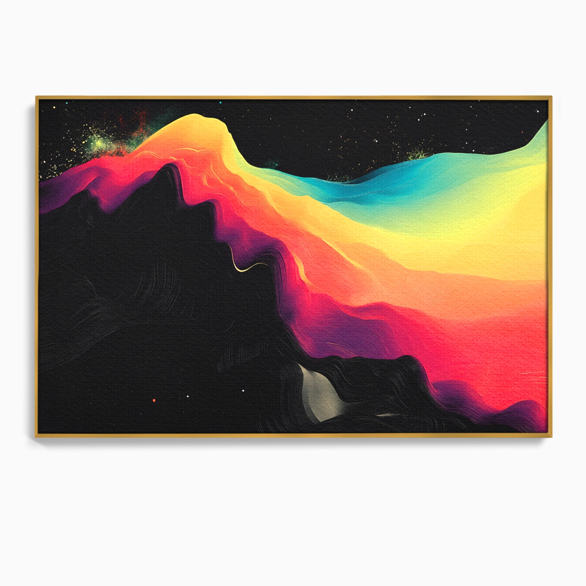 Tablou Canvas Premium LuxCanva® C1372, Peisaj Cosmic Abstractionist, Peisaj, Abstractie, Univers, Culori, Modern, Living, Dormitor, Culori Vibrante