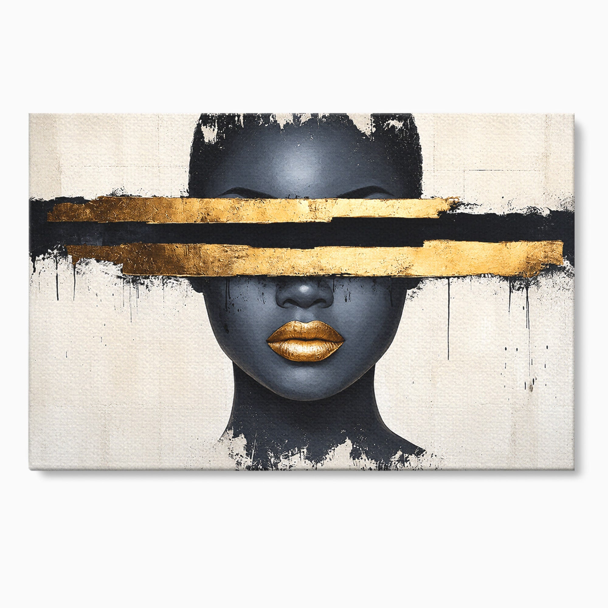 Tablou Canvas Premium LuxCanva® C1374, Portret Abstract Cu Auriu, Portret, Abstract, Modern, Dormitor, Birou, Culori Vibrante