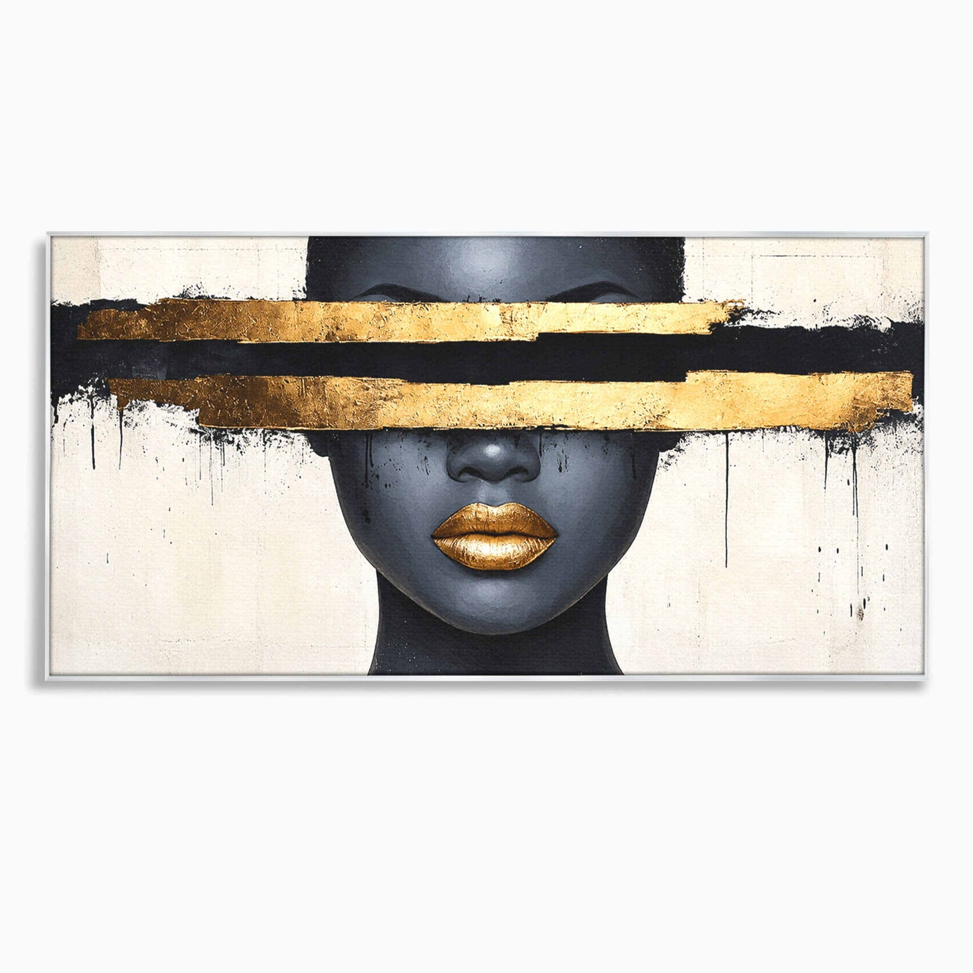 Tablou Canvas Premium LuxCanva® C1374, Portret Abstract Cu Auriu, Portret, Abstract, Modern, Dormitor, Birou, Culori Vibrante