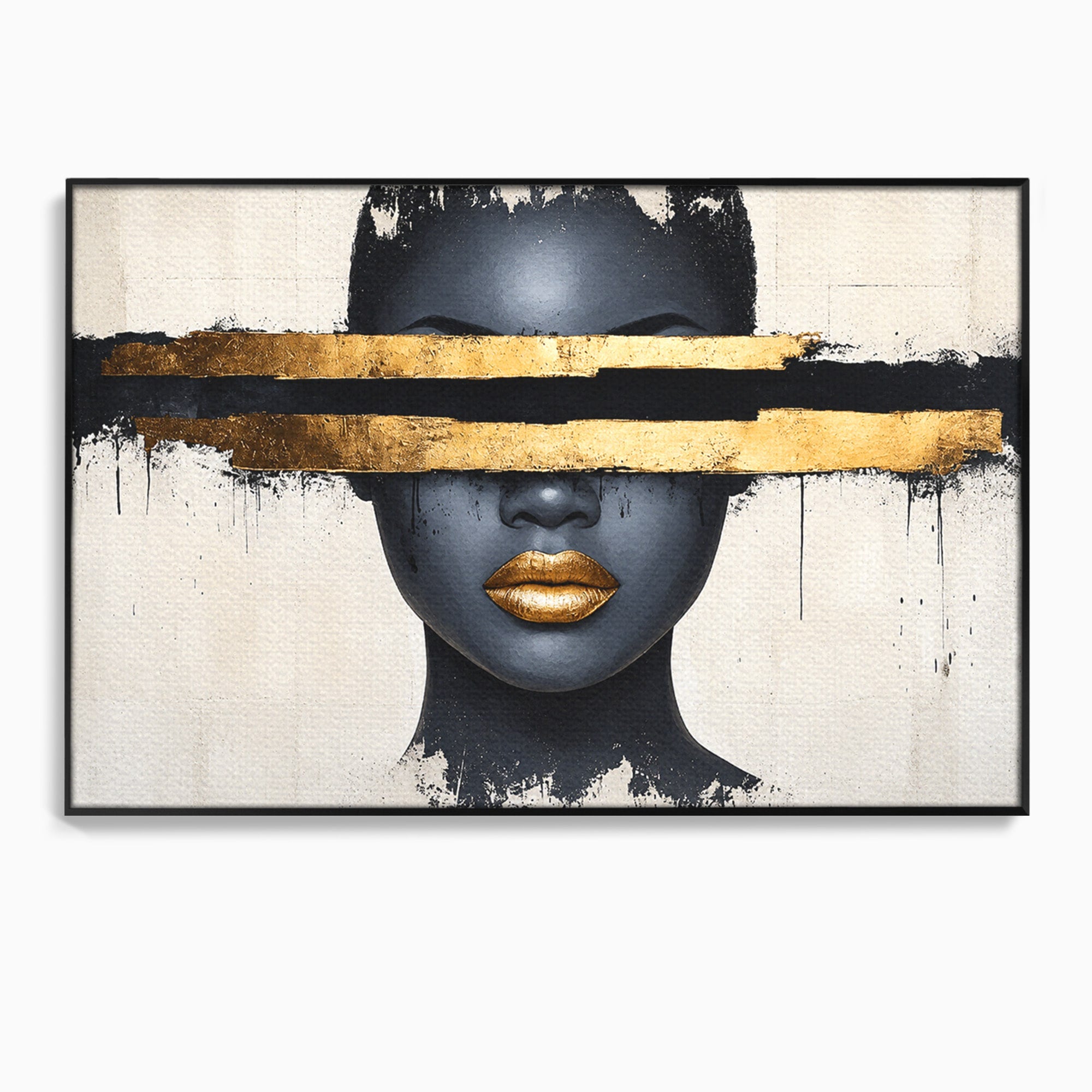 Tablou Canvas Premium LuxCanva® C1374, Portret Abstract Cu Auriu, Portret, Abstract, Modern, Dormitor, Birou, Culori Vibrante