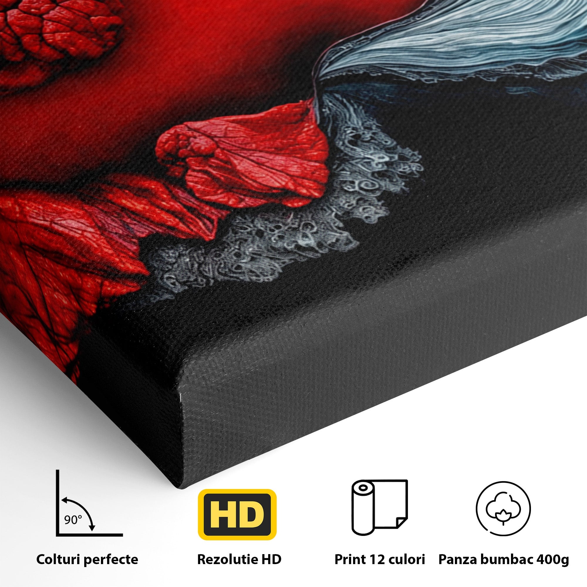 Tablou Canvas Premium LuxCanva® C1376, Fluxul de Lava, Abstract, Arta, Flux, Dramatic, Living, Dormitor, Culori Vibrante