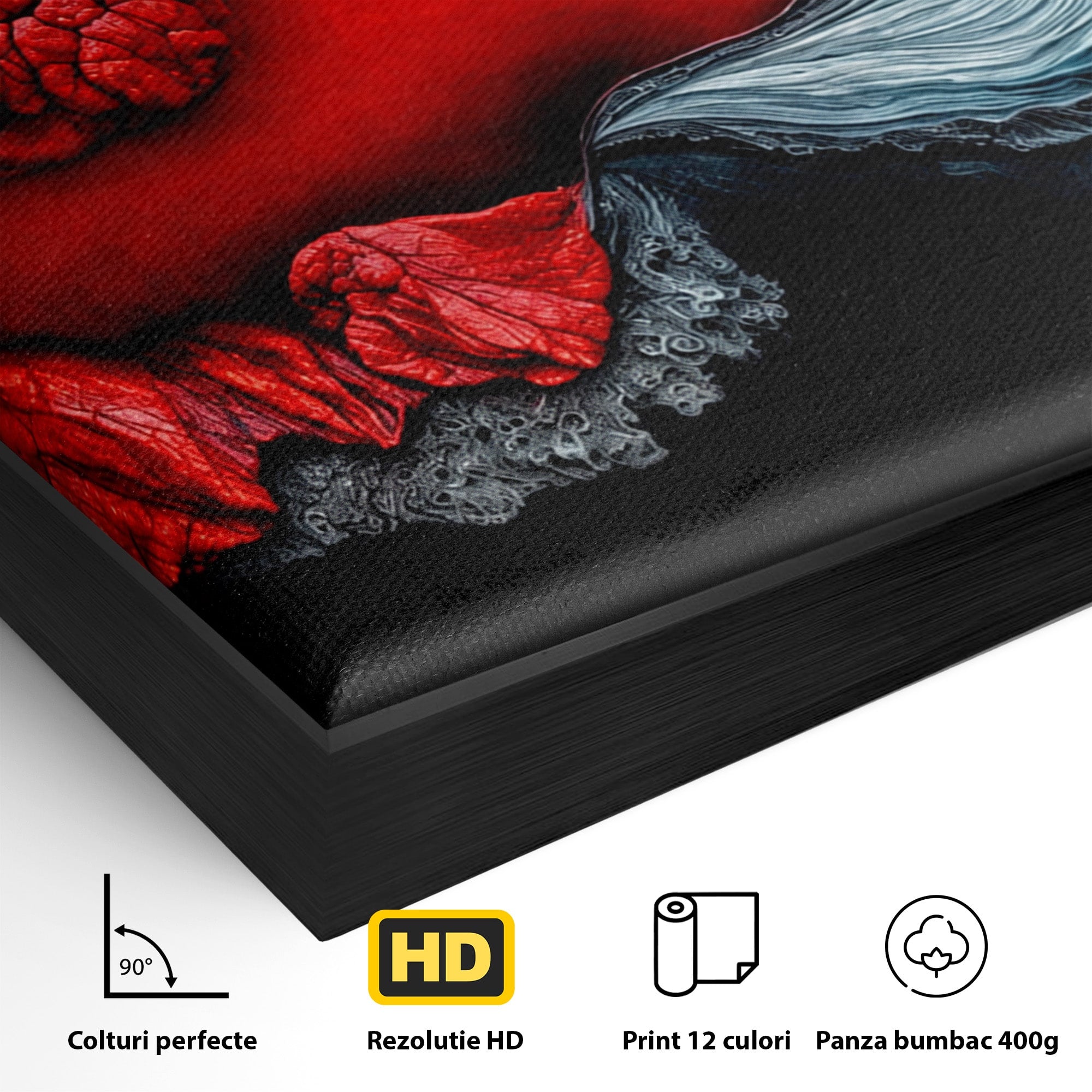 Tablou Canvas Premium LuxCanva® C1376, Fluxul de Lava, Abstract, Arta, Flux, Dramatic, Living, Dormitor, Culori Vibrante