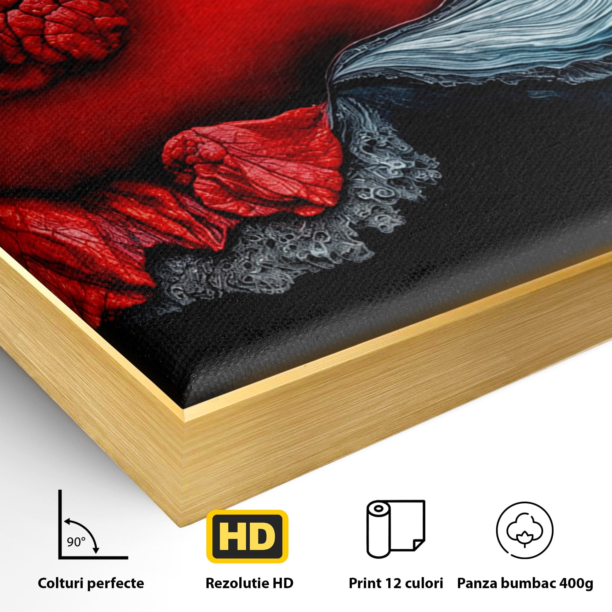 Tablou Canvas Premium LuxCanva® C1376, Fluxul de Lava, Abstract, Arta, Flux, Dramatic, Living, Dormitor, Culori Vibrante