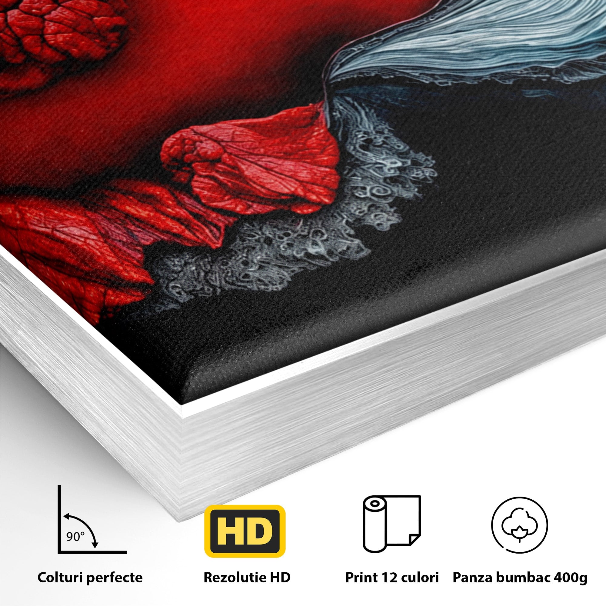 Tablou Canvas Premium LuxCanva® C1376, Fluxul de Lava, Abstract, Arta, Flux, Dramatic, Living, Dormitor, Culori Vibrante