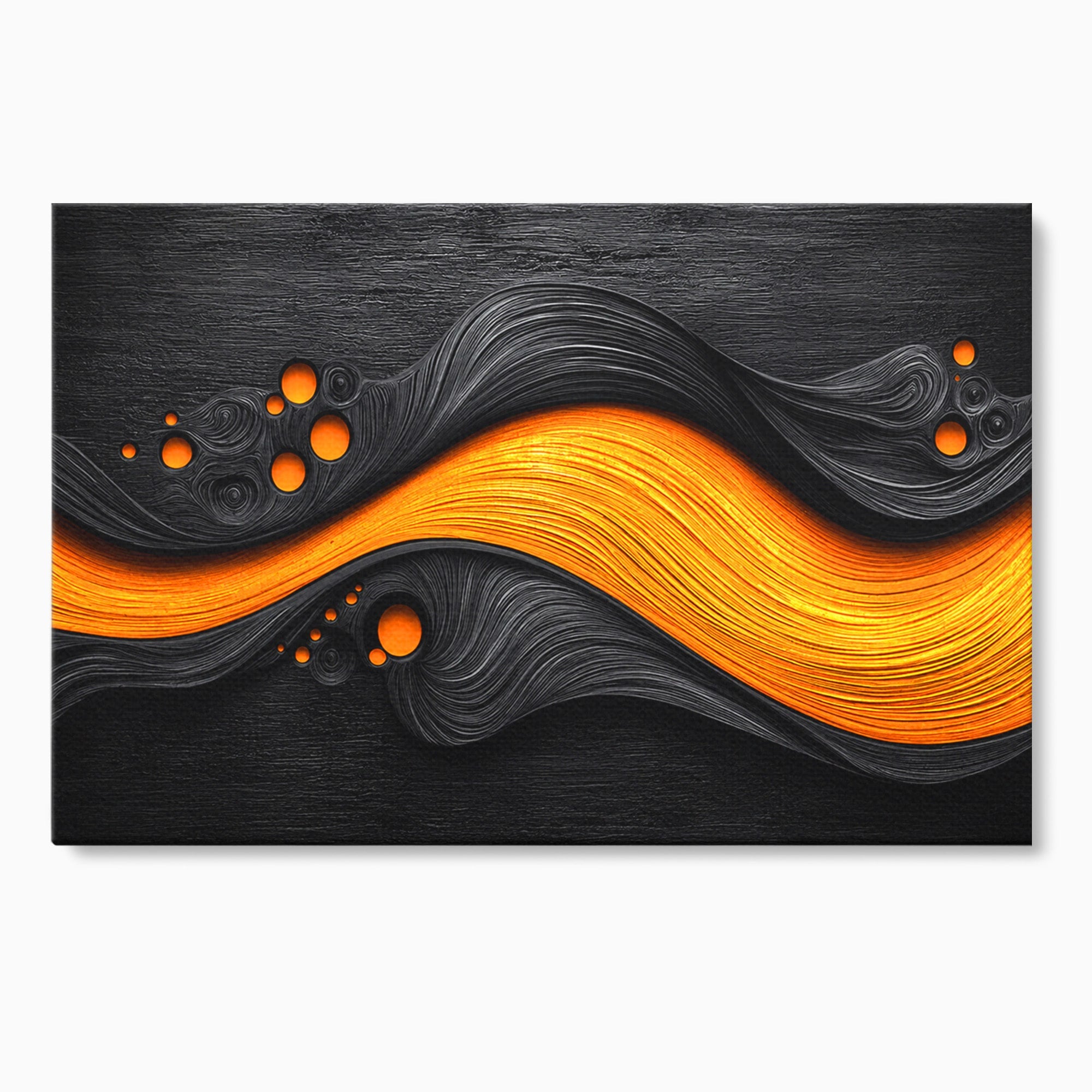 Tablou Canvas Premium LuxCanva® C1377, Flux Abstract Portocaliu, Abstract, Modern, Arta, Design, Living, Birou, Culori Vibrante