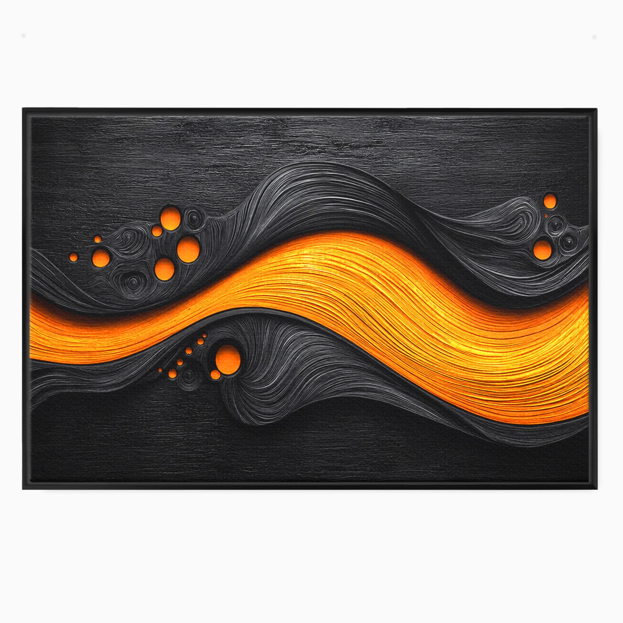 Tablou Canvas Premium LuxCanva® C1377, Flux Abstract Portocaliu, Abstract, Modern, Arta, Design, Living, Birou, Culori Vibrante