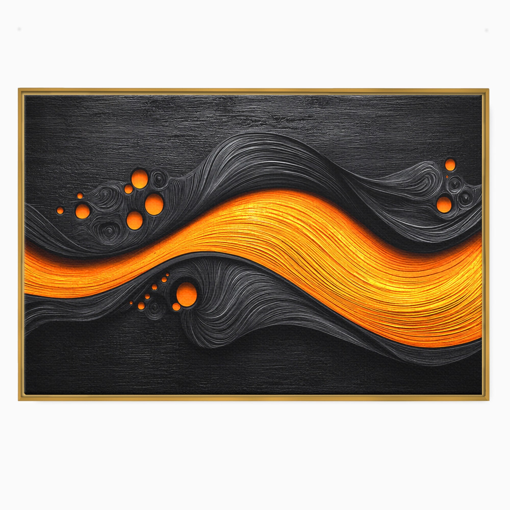 Tablou Canvas Premium LuxCanva® C1377, Flux Abstract Portocaliu, Abstract, Modern, Arta, Design, Living, Birou, Culori Vibrante