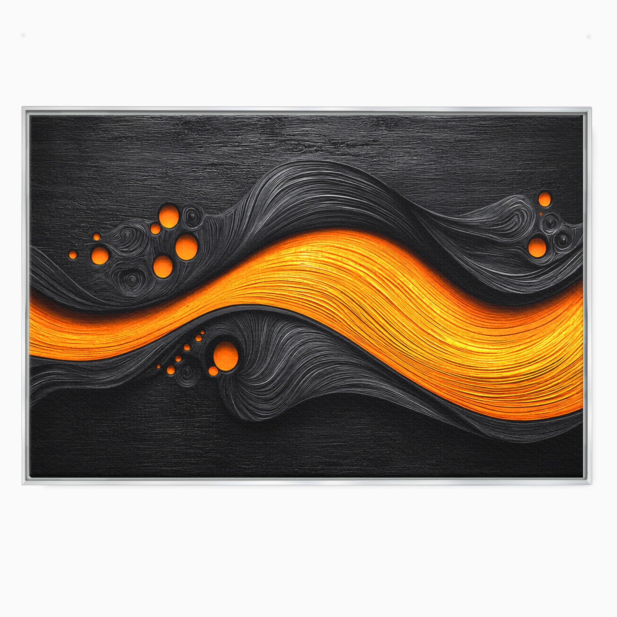 Tablou Canvas Premium LuxCanva® C1377, Flux Abstract Portocaliu, Abstract, Modern, Arta, Design, Living, Birou, Culori Vibrante