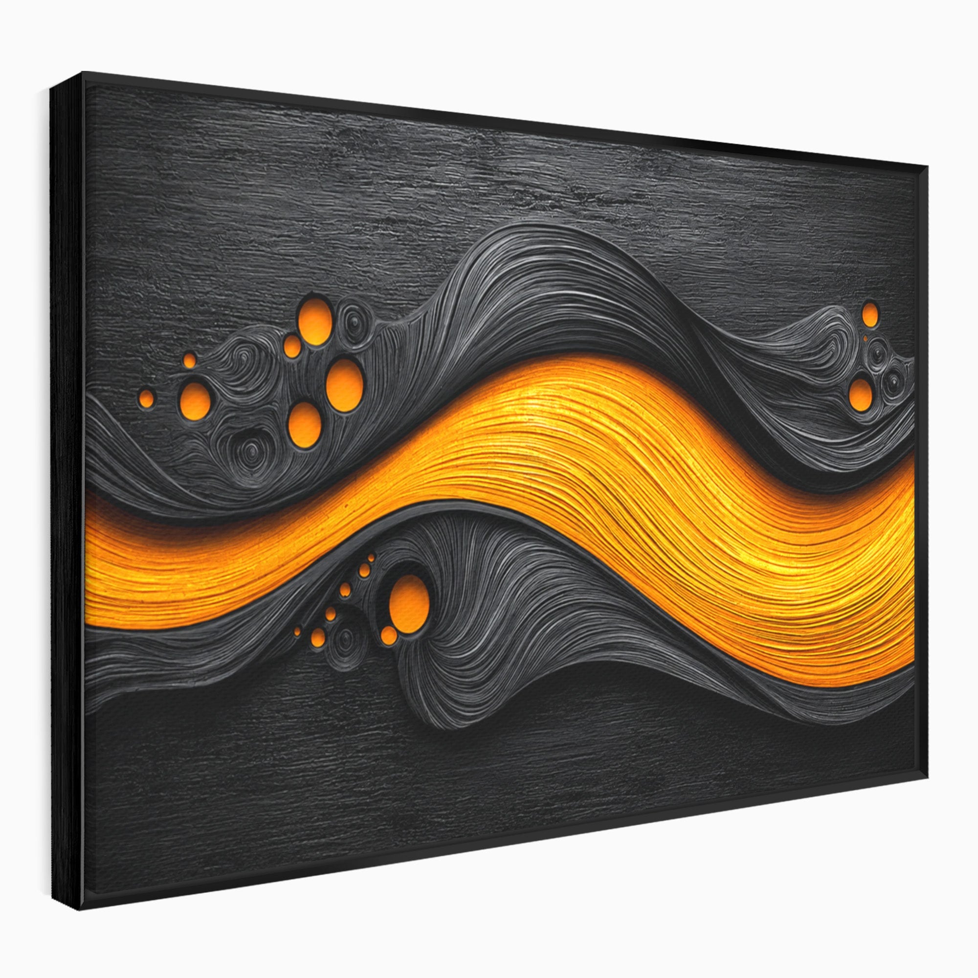 Tablou Canvas Premium LuxCanva® C1377, Flux Abstract Portocaliu, Abstract, Modern, Arta, Design, Living, Birou, Culori Vibrante