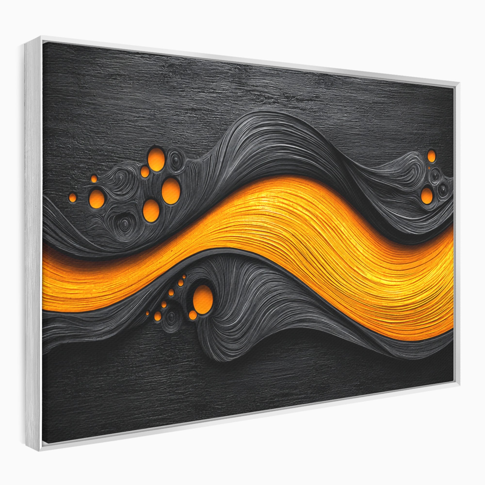 Tablou Canvas Premium LuxCanva® C1377, Flux Abstract Portocaliu, Abstract, Modern, Arta, Design, Living, Birou, Culori Vibrante