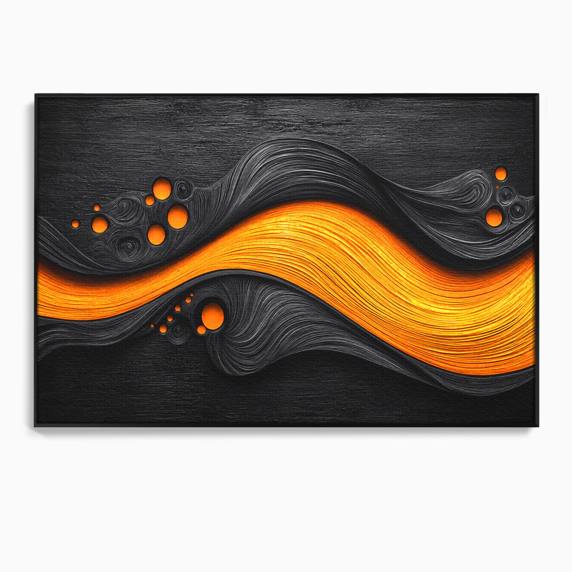 Tablou Canvas Premium LuxCanva® C1377, Flux Abstract Portocaliu, Abstract, Modern, Arta, Design, Living, Birou, Culori Vibrante