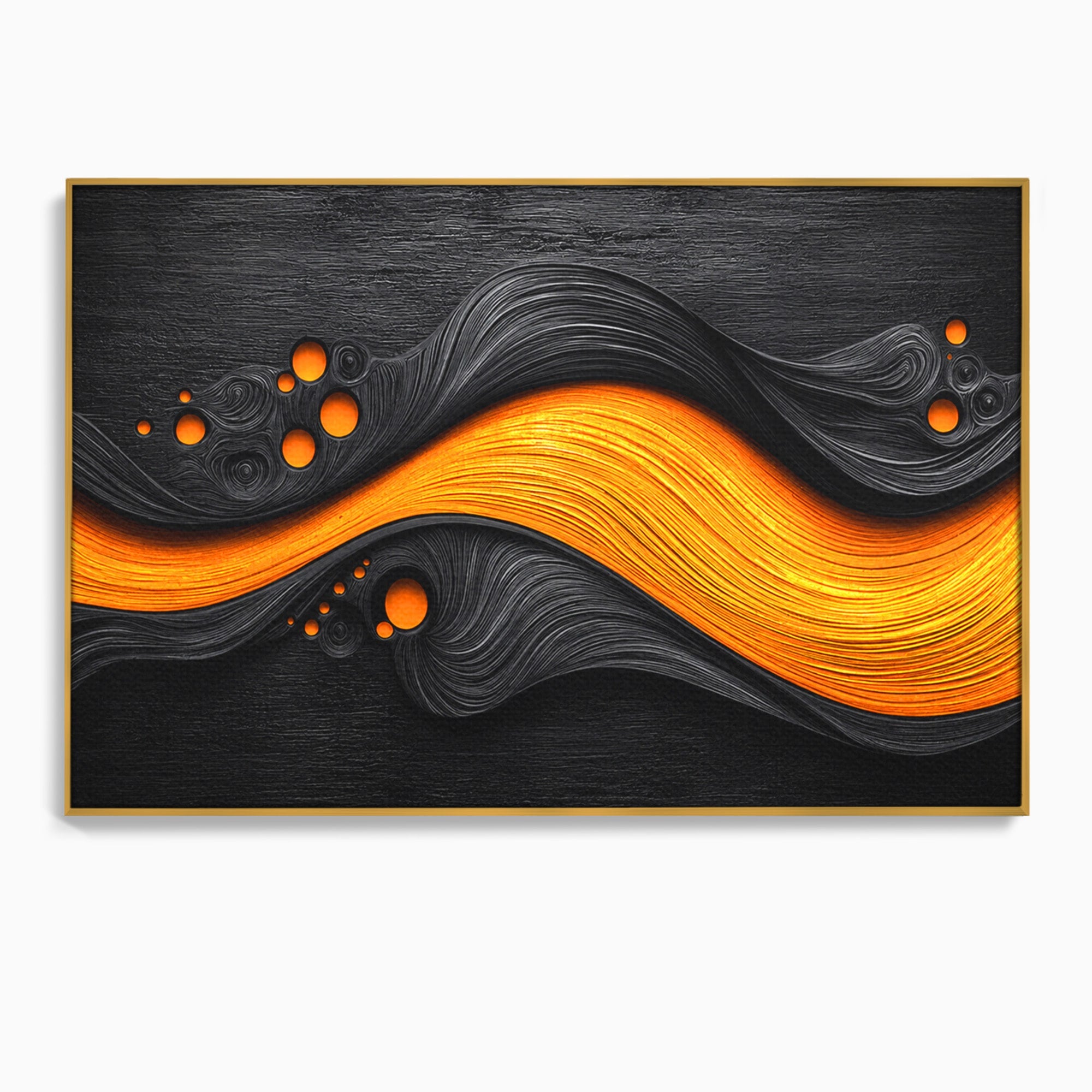 Tablou Canvas Premium LuxCanva® C1377, Flux Abstract Portocaliu, Abstract, Modern, Arta, Design, Living, Birou, Culori Vibrante