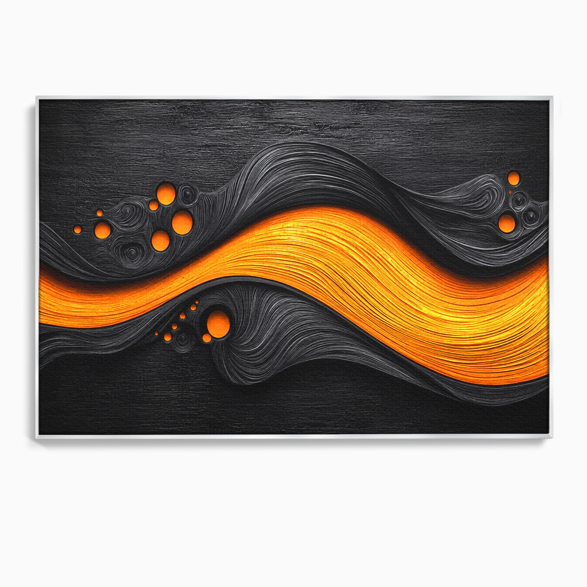 Tablou Canvas Premium LuxCanva® C1377, Flux Abstract Portocaliu, Abstract, Modern, Arta, Design, Living, Birou, Culori Vibrante