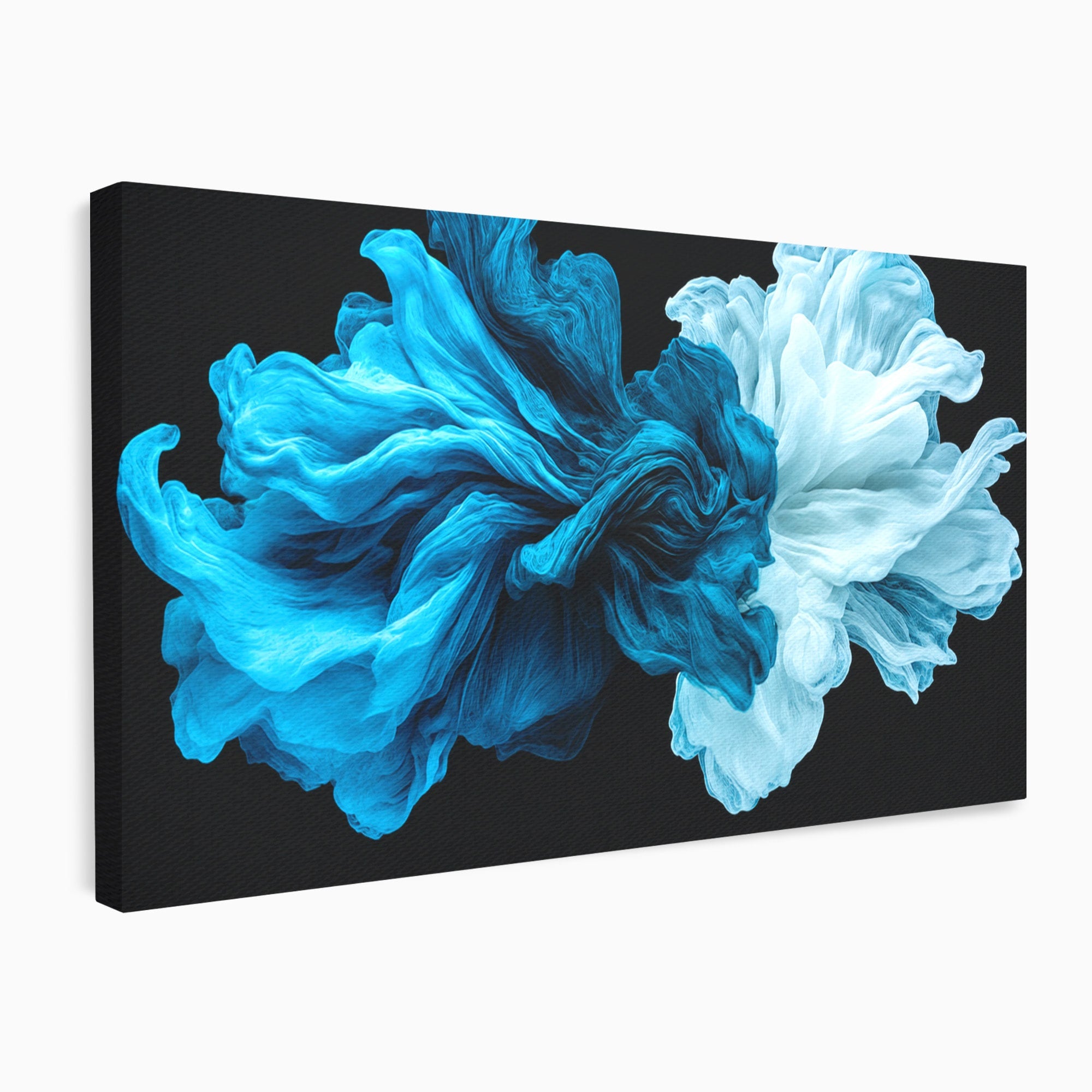 Tablou Canvas Premium LuxCanva® C1378, Flori Abstracte Albastre, Flori, Abstract, Arta Moderna, Dormitor, Living, Culori Vibrante