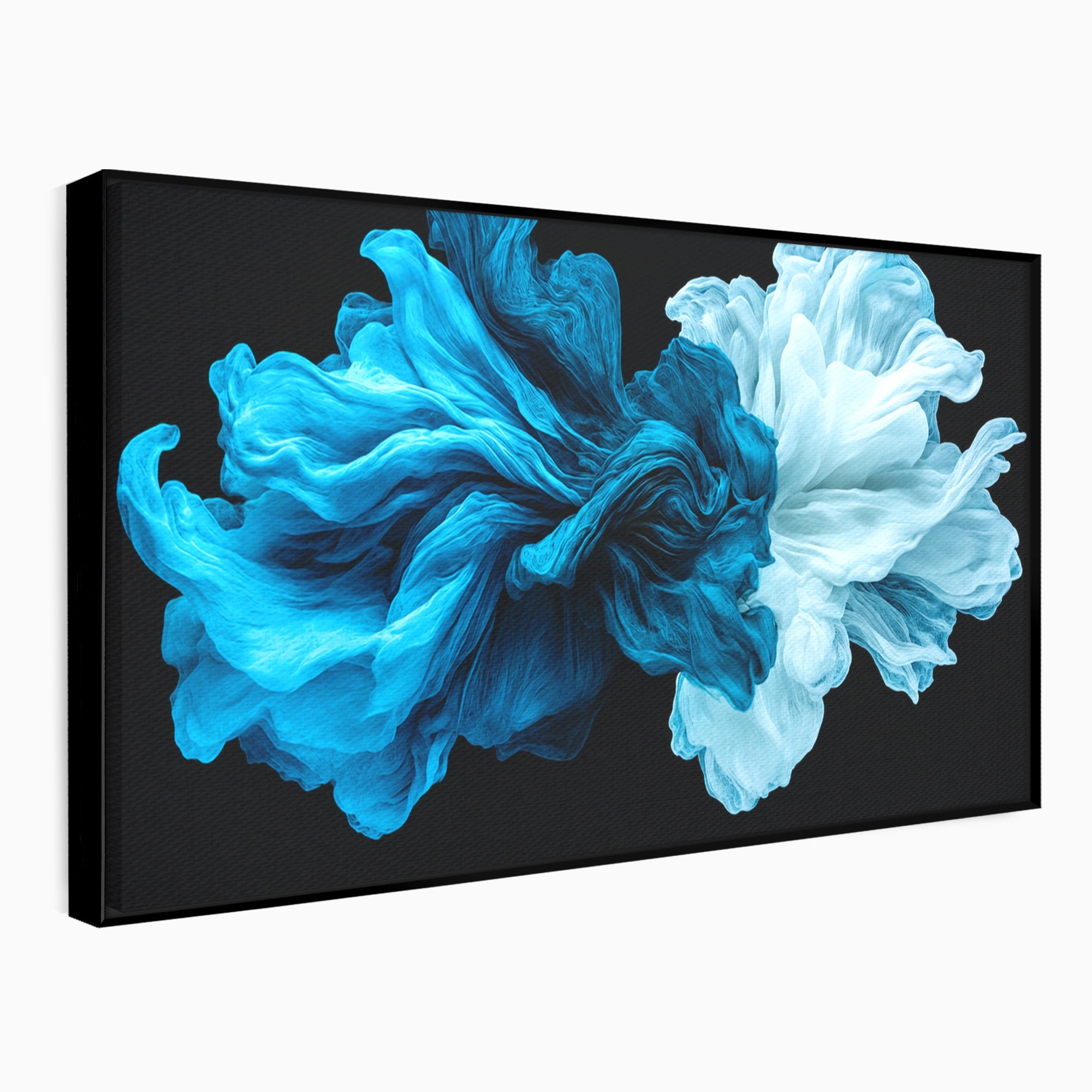 Tablou Canvas Premium LuxCanva® C1378, Flori Abstracte Albastre, Flori, Abstract, Arta Moderna, Dormitor, Living, Culori Vibrante
