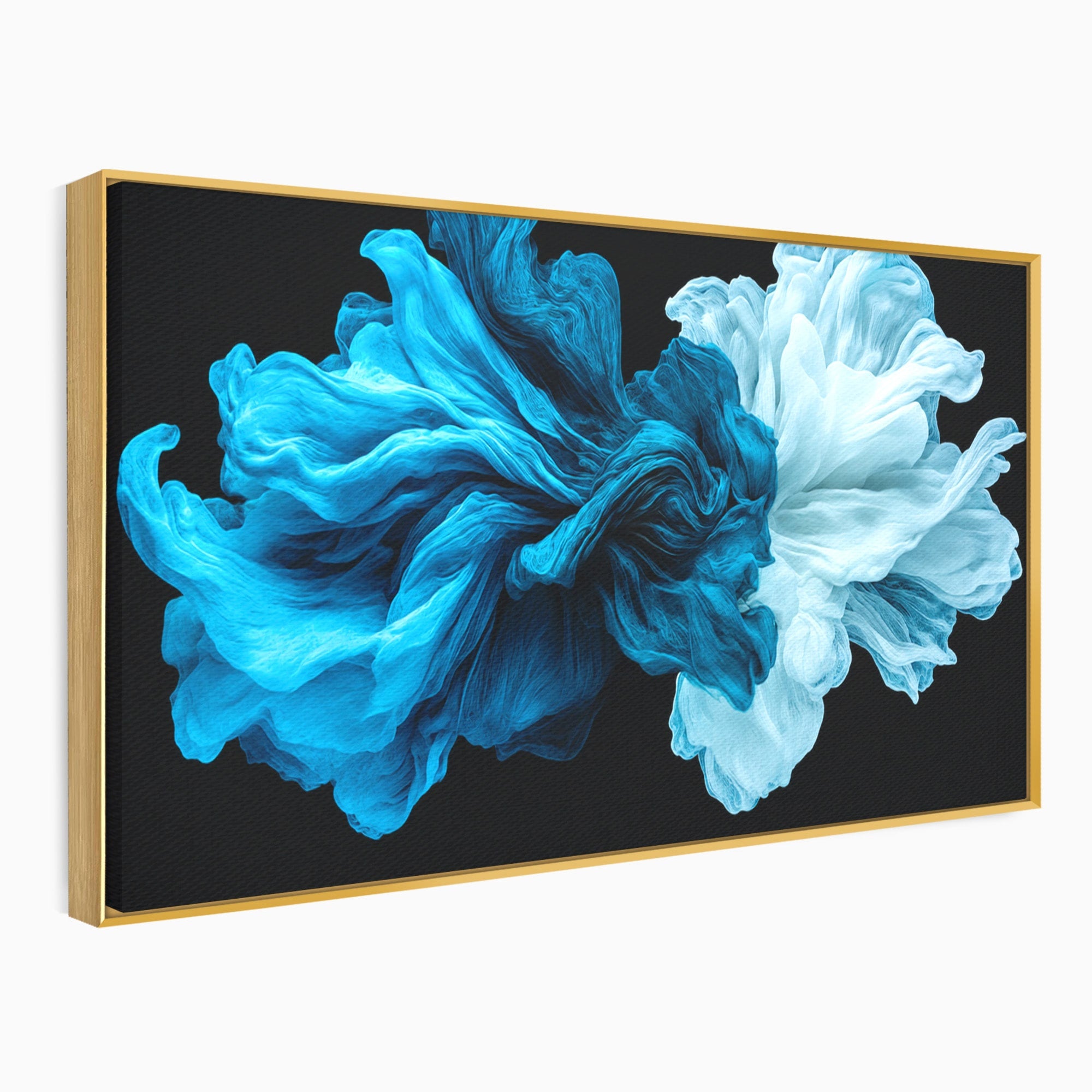 Tablou Canvas Premium LuxCanva® C1378, Flori Abstracte Albastre, Flori, Abstract, Arta Moderna, Dormitor, Living, Culori Vibrante