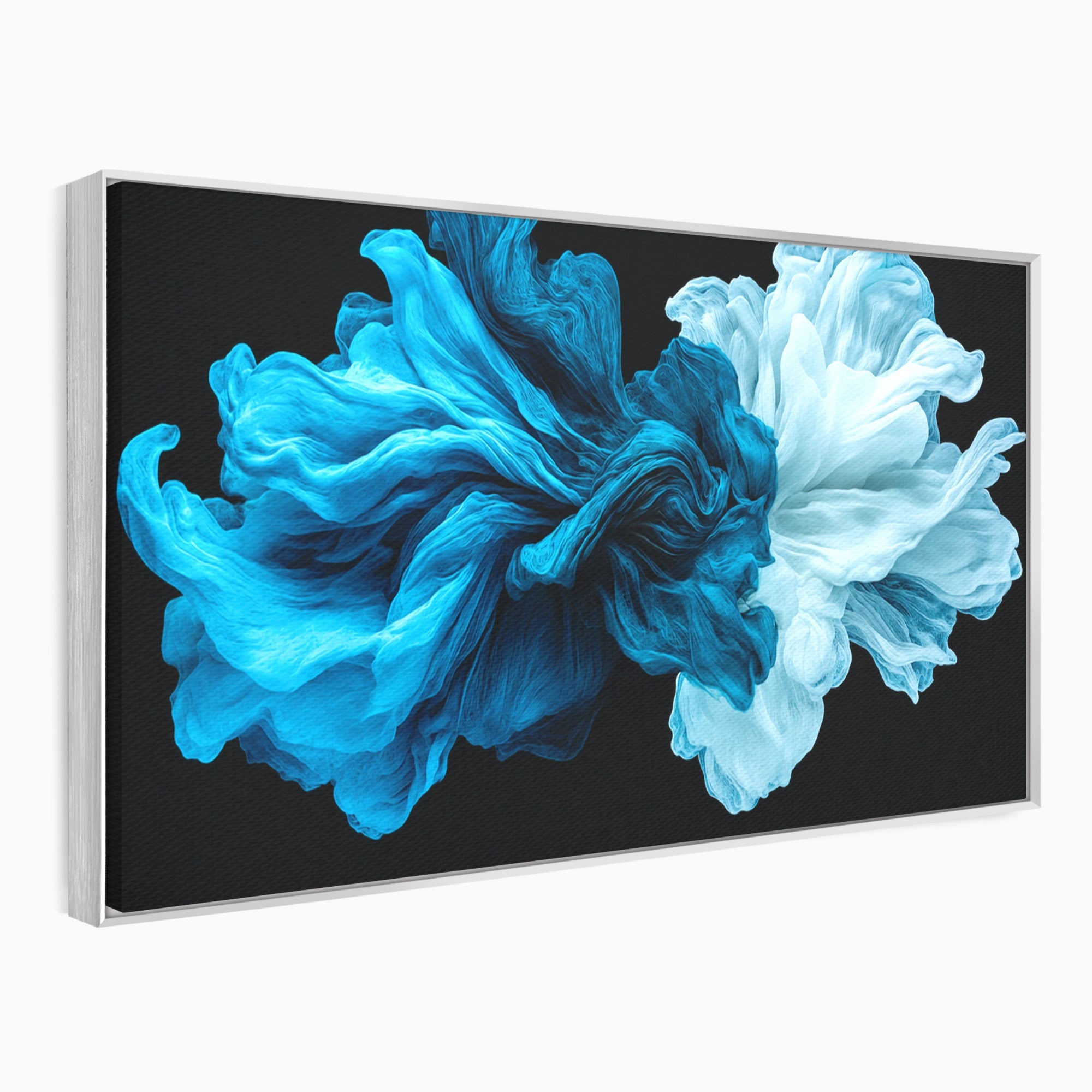 Tablou Canvas Premium LuxCanva® C1378, Flori Abstracte Albastre, Flori, Abstract, Arta Moderna, Dormitor, Living, Culori Vibrante