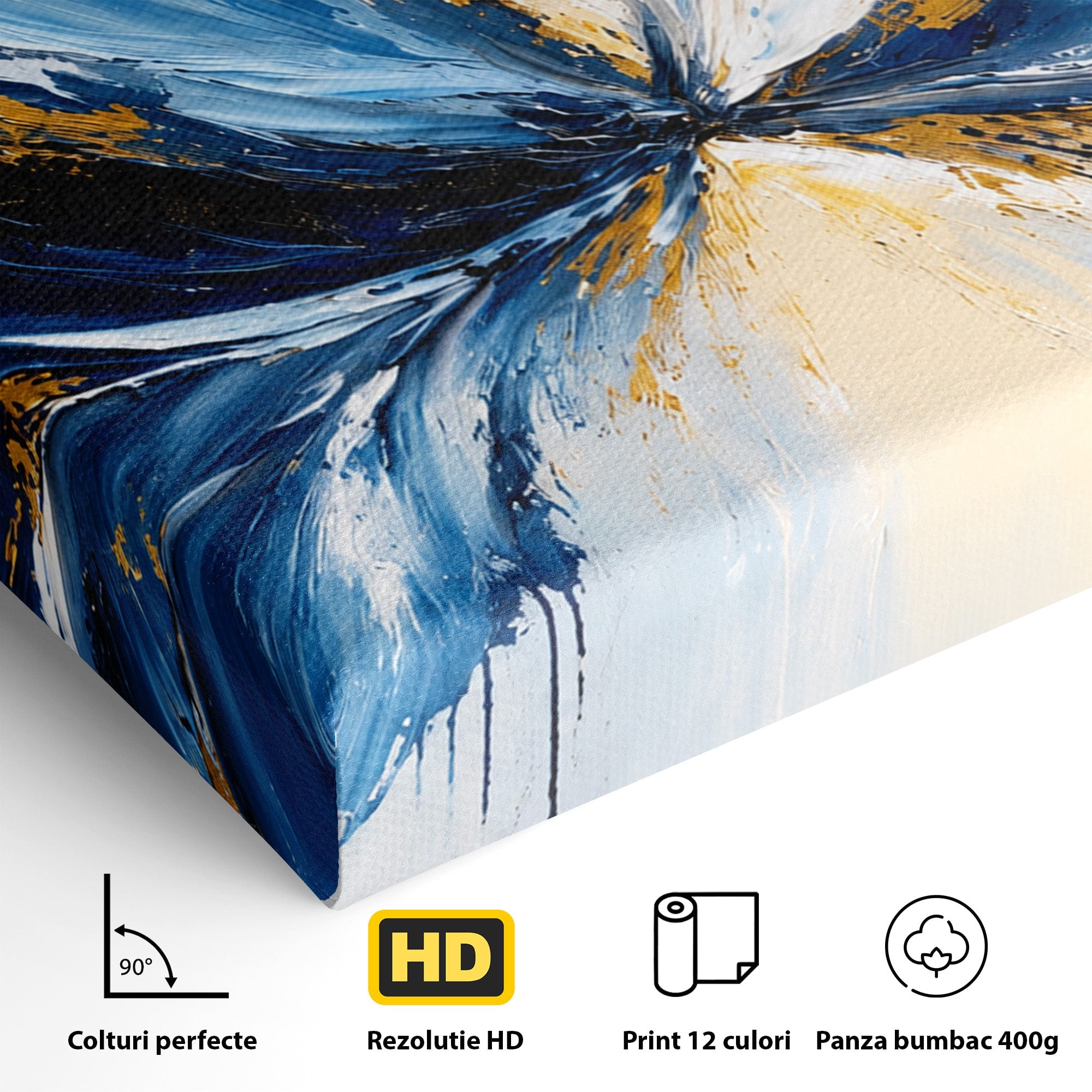Tablou Canvas Premium LuxCanva® C1379, Explozie Abstracta, Abstract, Arta Moderna, Energie, Living, Birou, Culori Vibrante