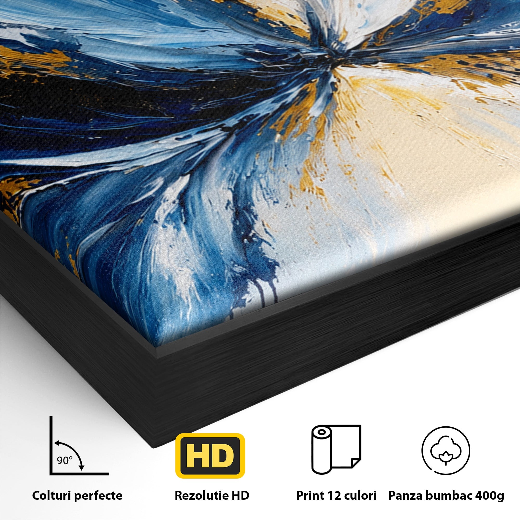 Tablou Canvas Premium LuxCanva® C1379, Explozie Abstracta, Abstract, Arta Moderna, Energie, Living, Birou, Culori Vibrante