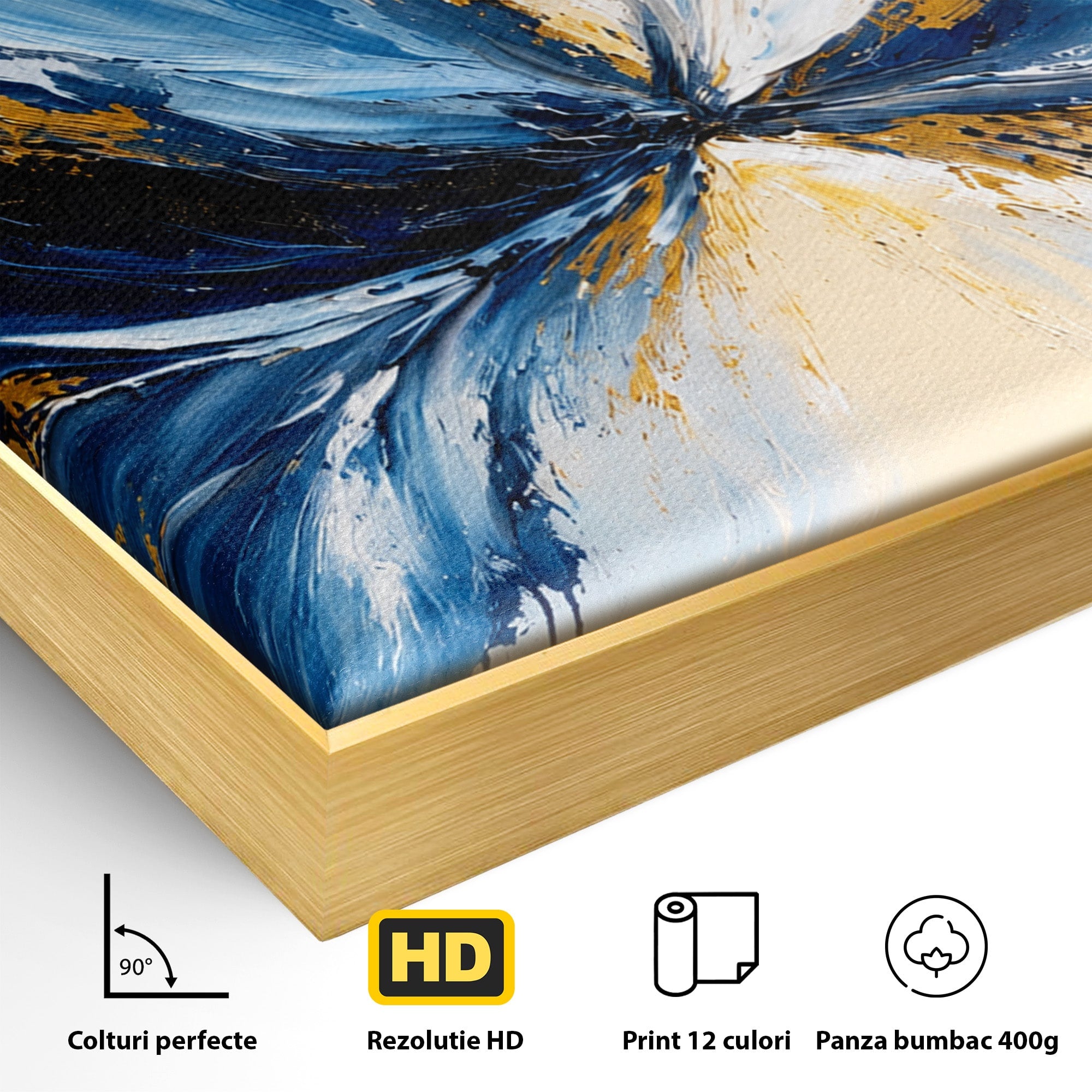 Tablou Canvas Premium LuxCanva® C1379, Explozie Abstracta, Abstract, Arta Moderna, Energie, Living, Birou, Culori Vibrante