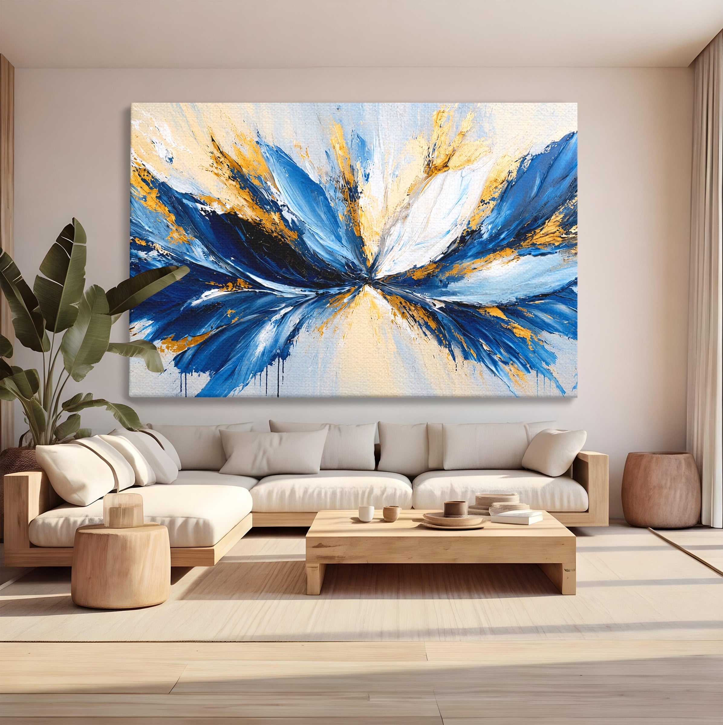 Tablou Canvas Premium LuxCanva® C1379, Explozie Abstracta, Abstract, Arta Moderna, Energie, Living, Birou, Culori Vibrante