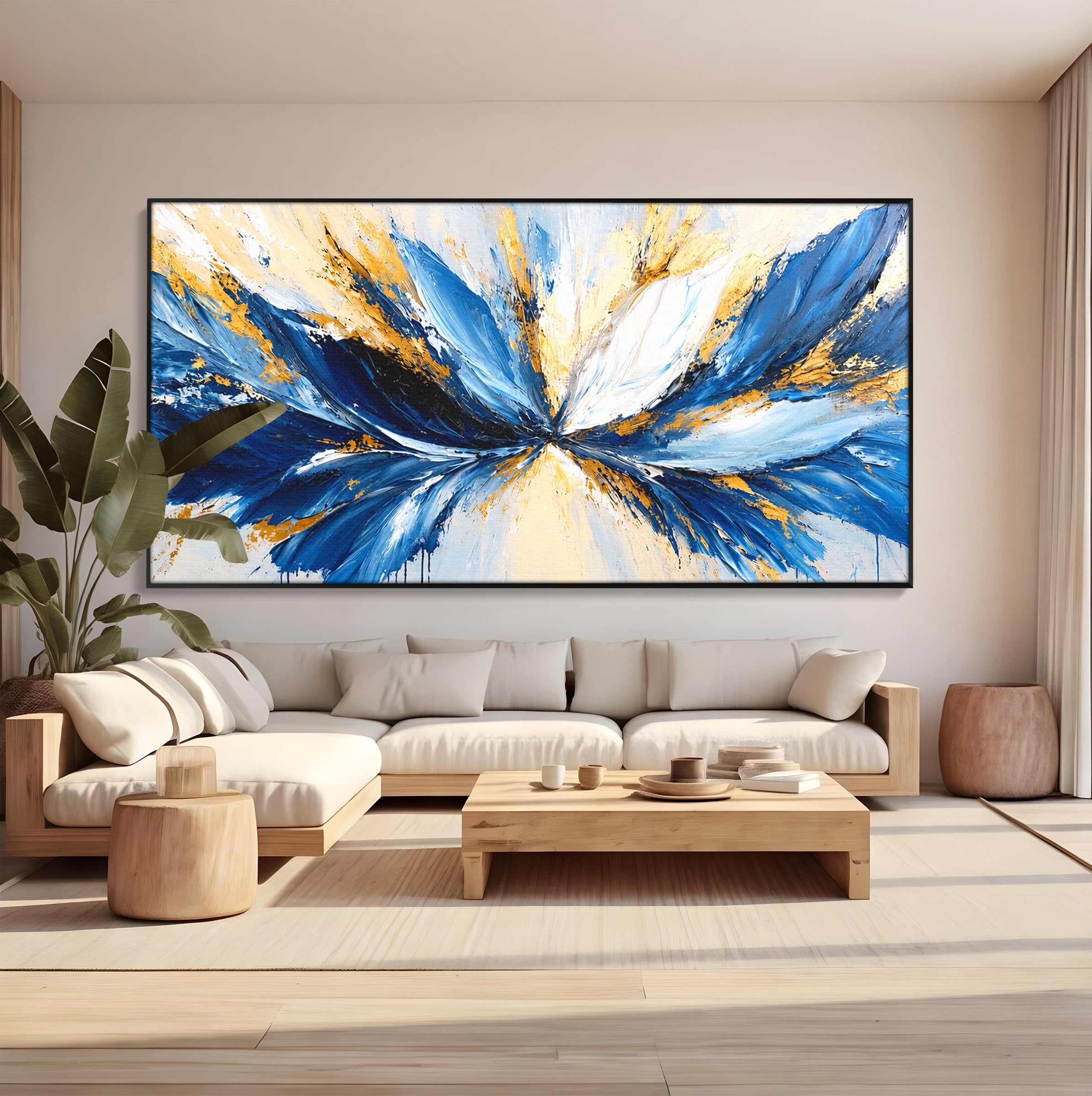 Tablou Canvas Premium LuxCanva® C1379, Explozie Abstracta, Abstract, Arta Moderna, Energie, Living, Birou, Culori Vibrante