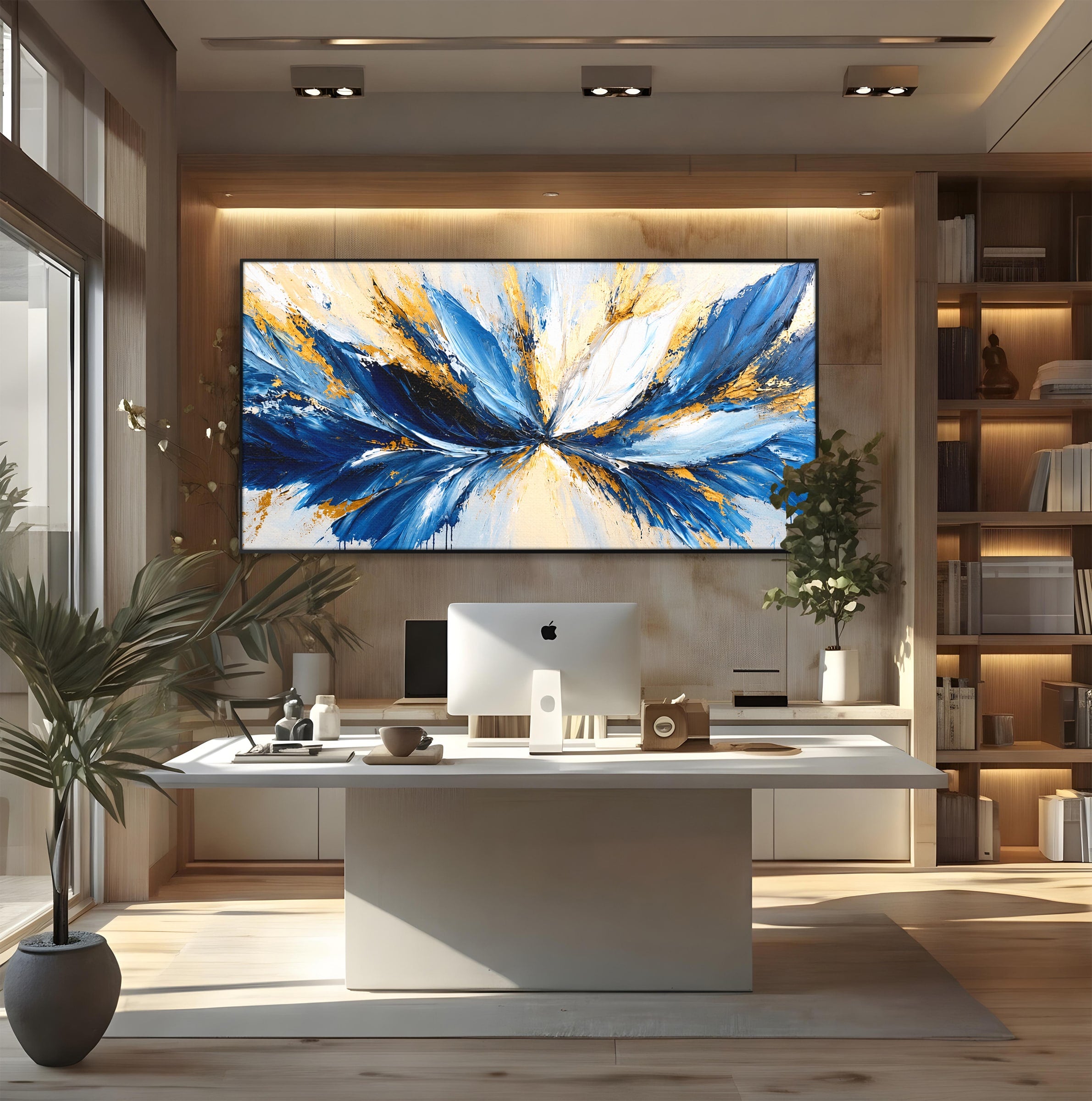 Tablou Canvas Premium LuxCanva® C1379, Explozie Abstracta, Abstract, Arta Moderna, Energie, Living, Birou, Culori Vibrante