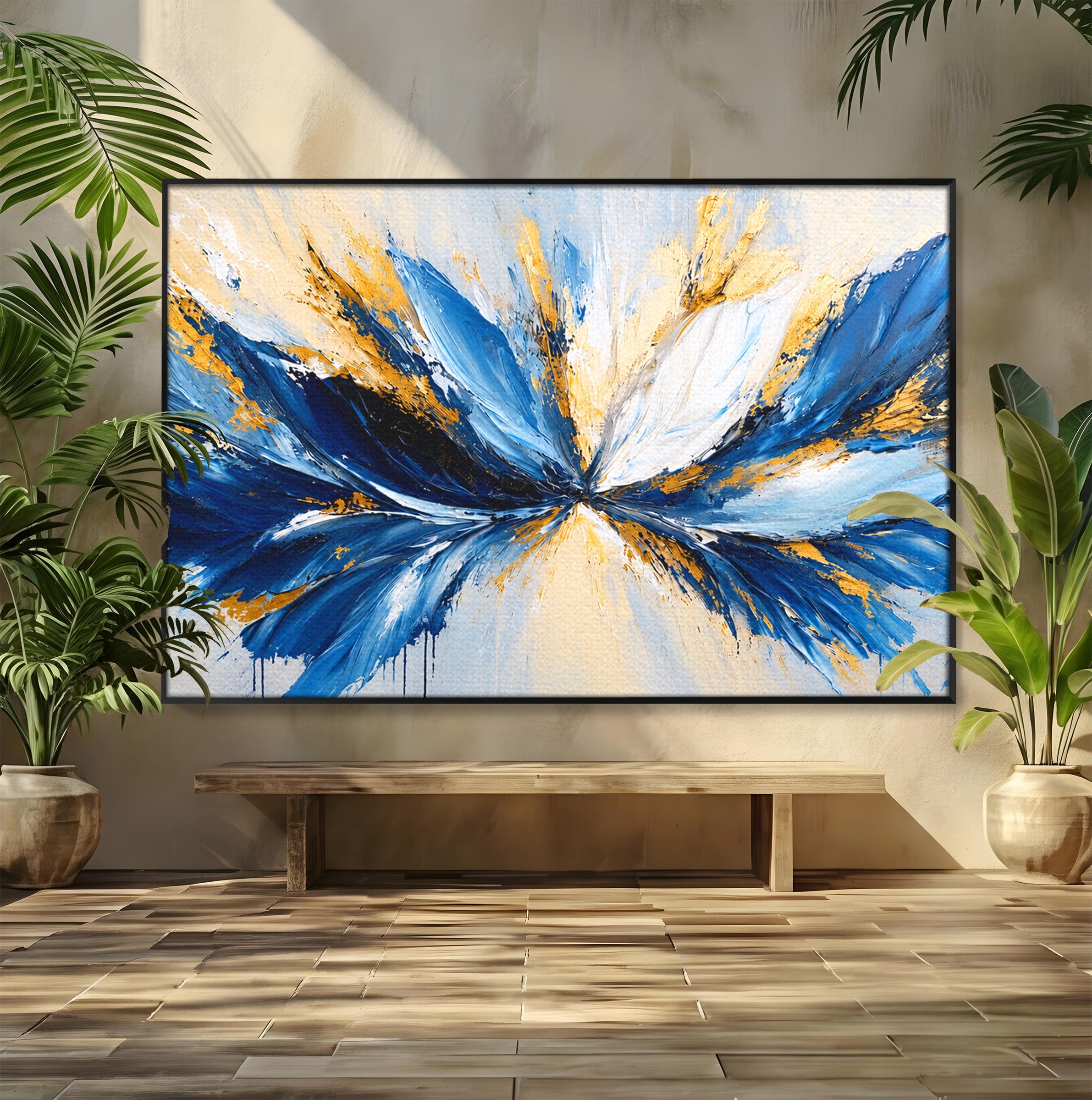 Tablou Canvas Premium LuxCanva® C1379, Explozie Abstracta, Abstract, Arta Moderna, Energie, Living, Birou, Culori Vibrante