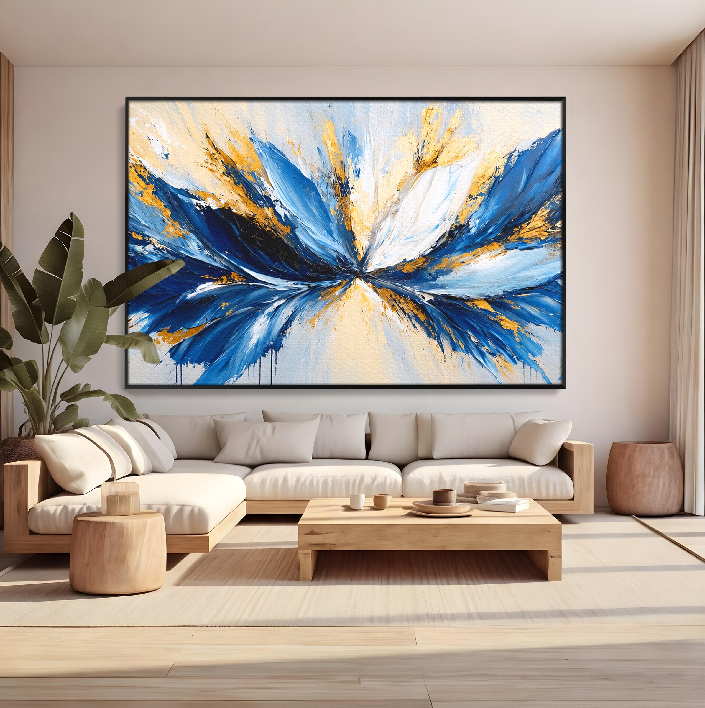 Tablou Canvas Premium LuxCanva® C1379, Explozie Abstracta, Abstract, Arta Moderna, Energie, Living, Birou, Culori Vibrante