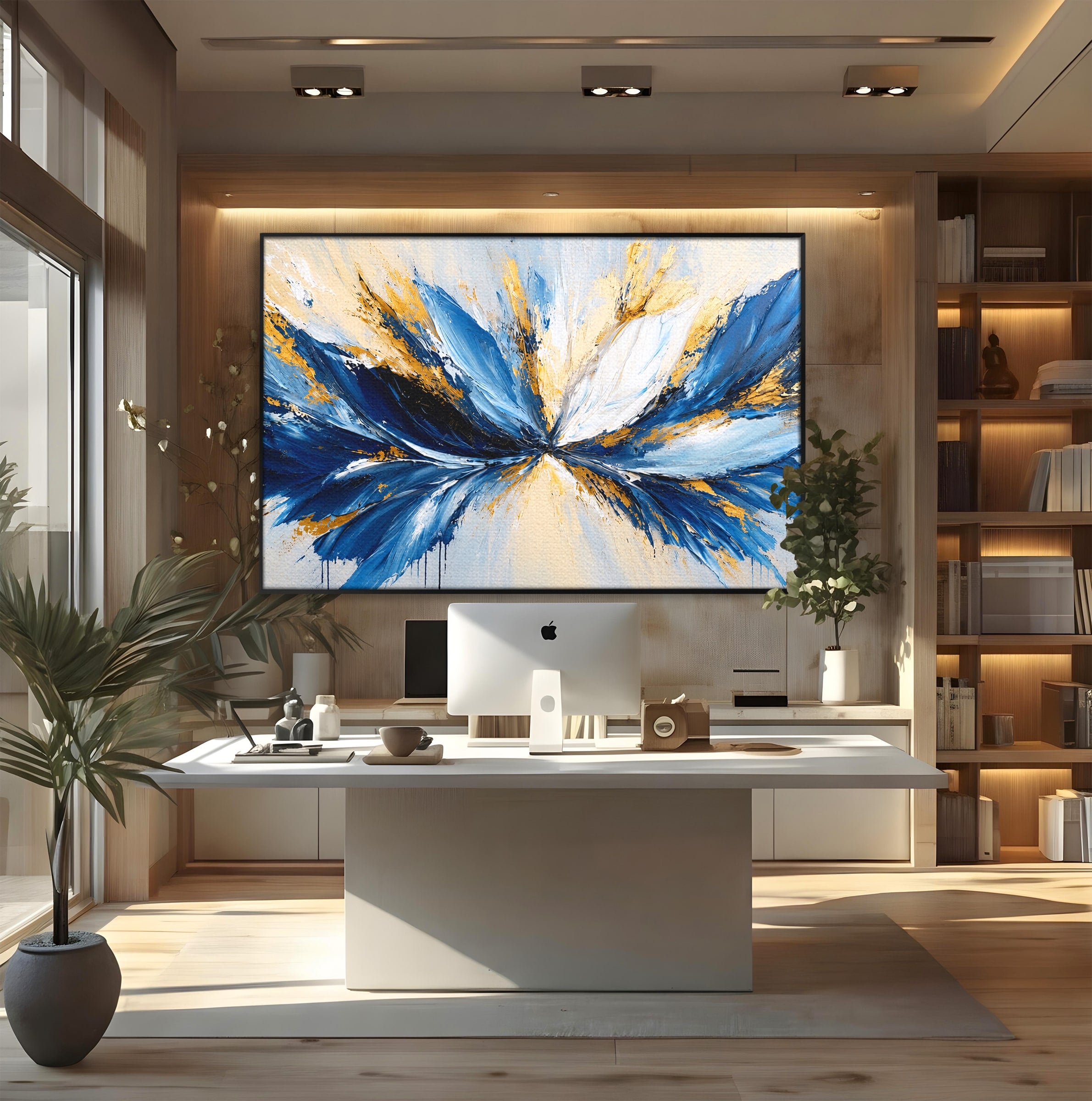 Tablou Canvas Premium LuxCanva® C1379, Explozie Abstracta, Abstract, Arta Moderna, Energie, Living, Birou, Culori Vibrante
