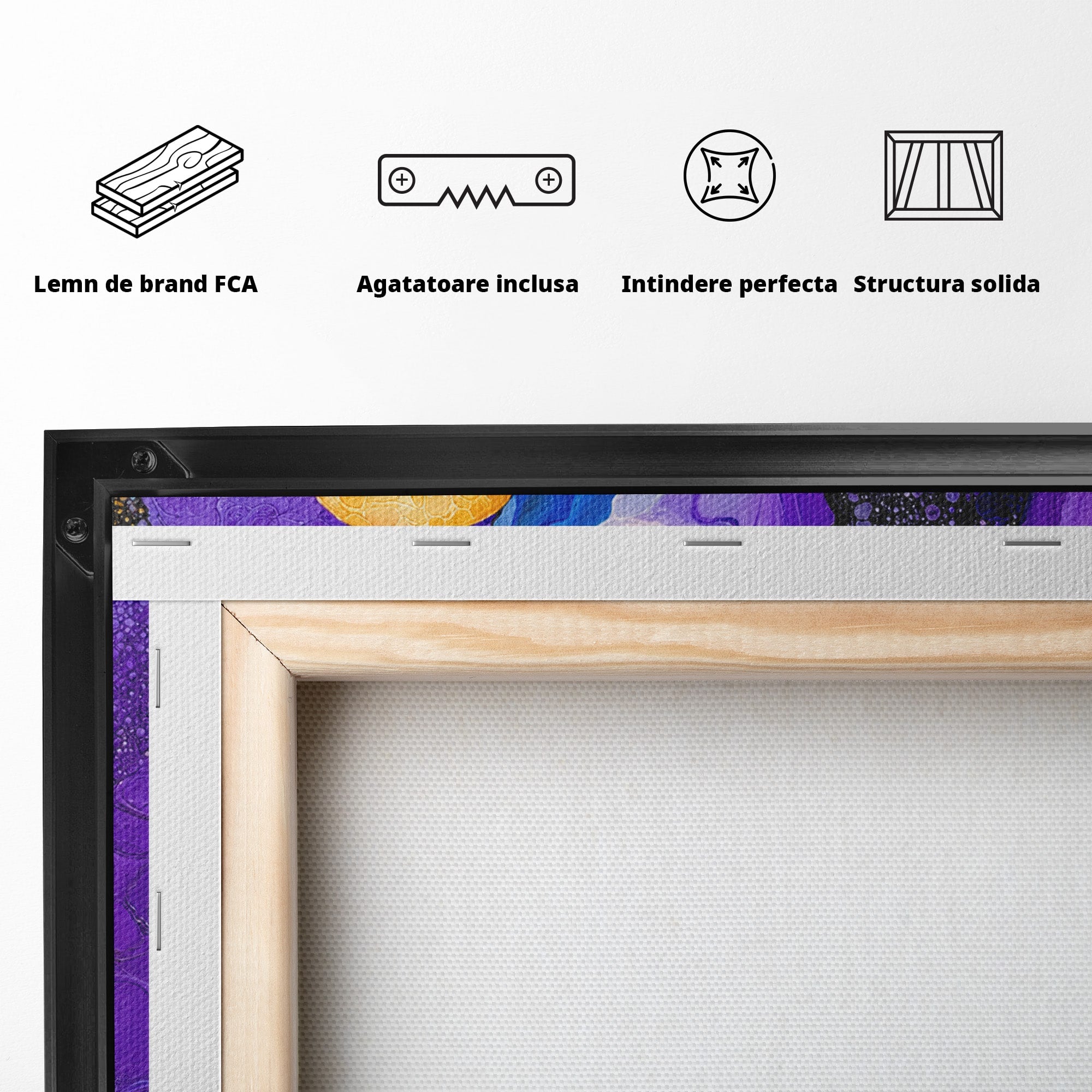 Tablou Canvas Premium LuxCanva® C1380, Calea Galactica, Abstract, Galaxie, Peisaj, Modern, Living, Culori Vibrante