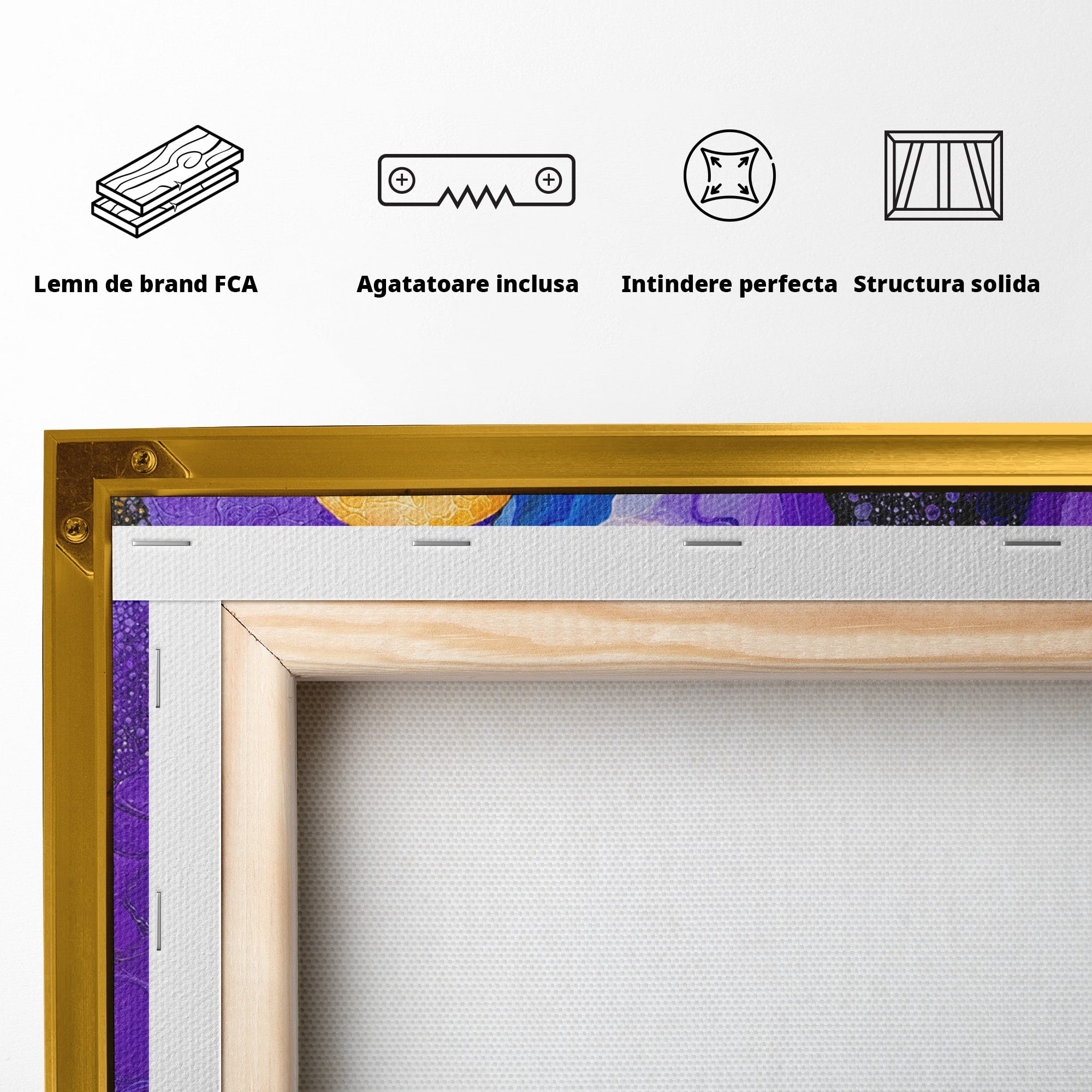 Tablou Canvas Premium LuxCanva® C1380, Calea Galactica, Abstract, Galaxie, Peisaj, Modern, Living, Culori Vibrante