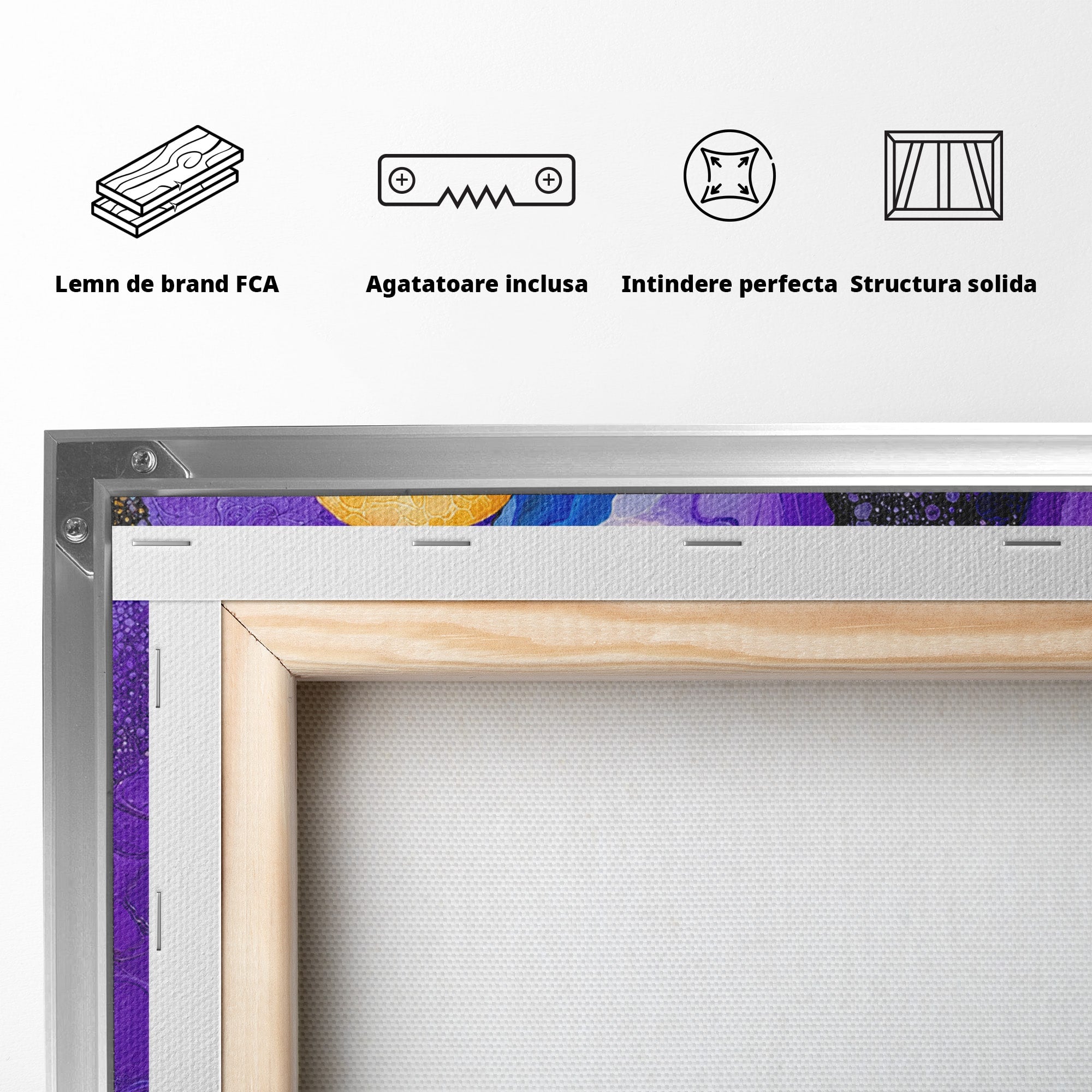 Tablou Canvas Premium LuxCanva® C1380, Calea Galactica, Abstract, Galaxie, Peisaj, Modern, Living, Culori Vibrante