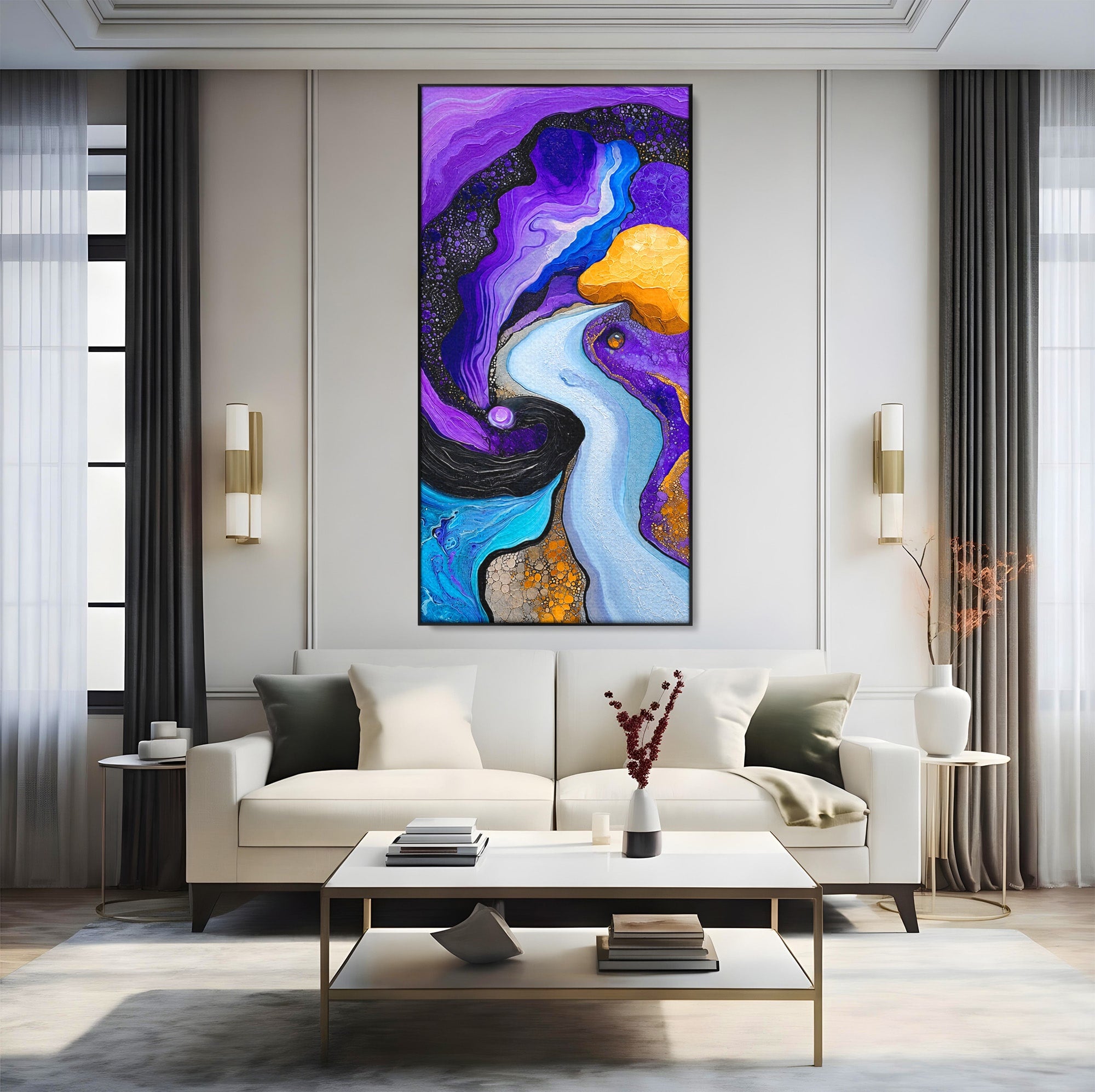 Tablou Canvas Premium LuxCanva® C1380, Calea Galactica, Abstract, Galaxie, Peisaj, Modern, Living, Culori Vibrante