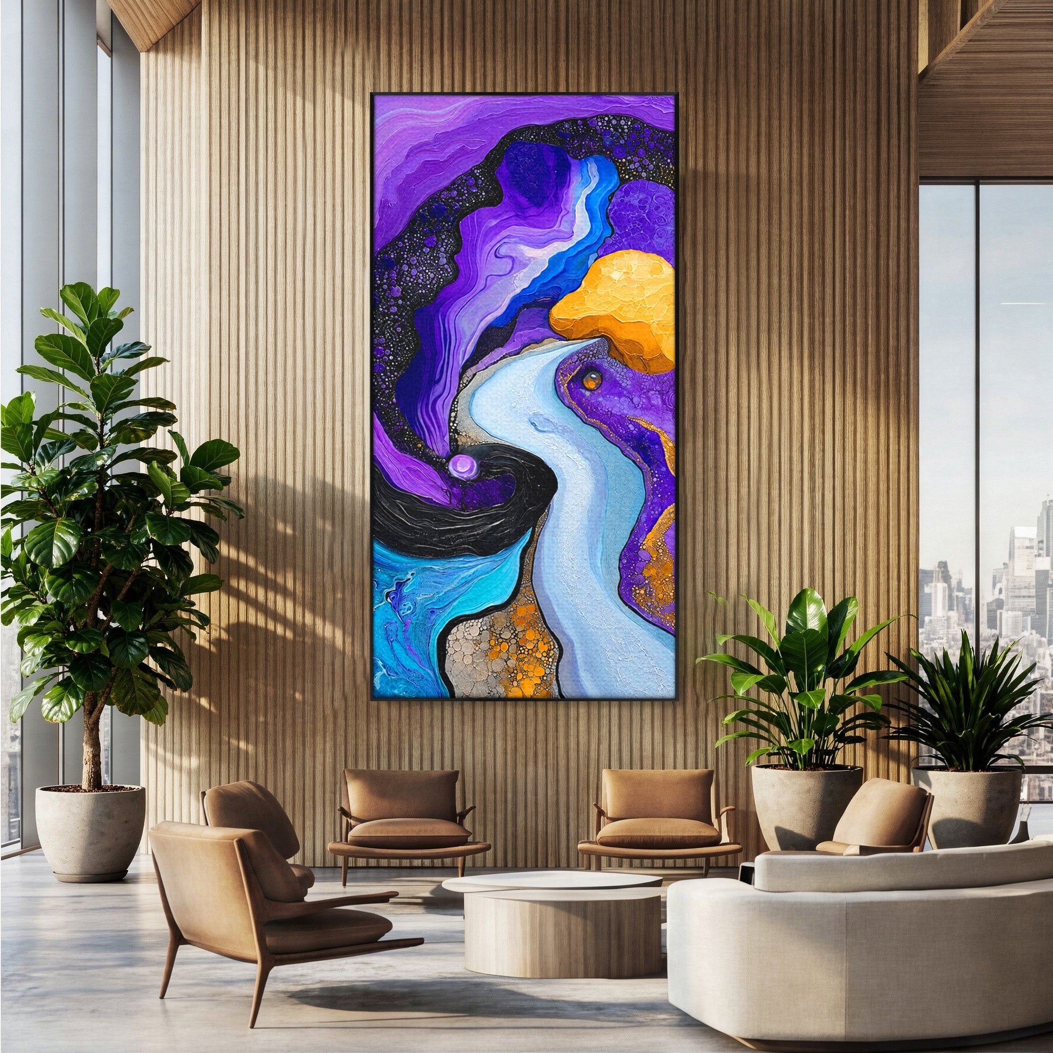 Tablou Canvas Premium LuxCanva® C1380, Calea Galactica, Abstract, Galaxie, Peisaj, Modern, Living, Culori Vibrante