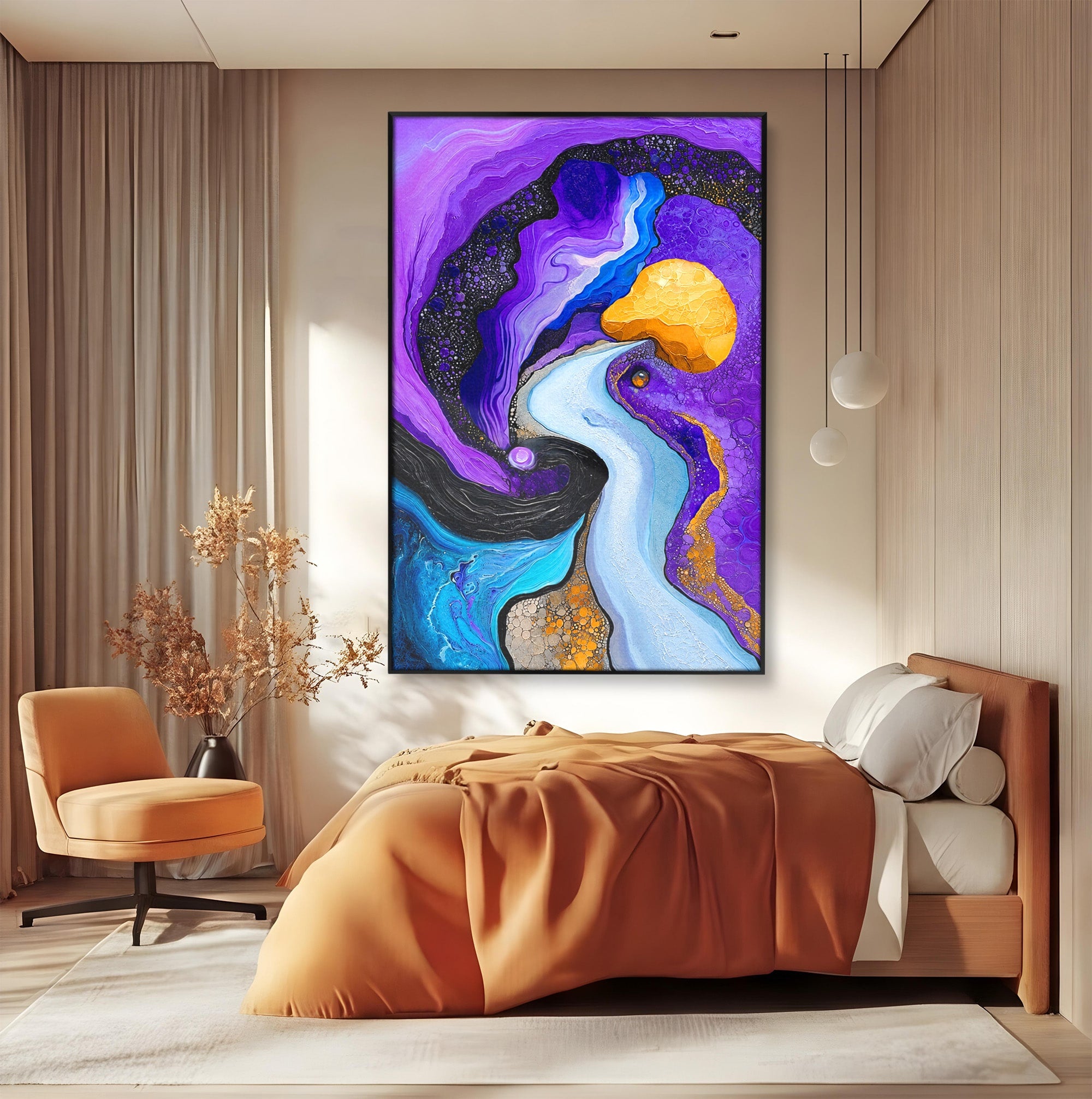 Tablou Canvas Premium LuxCanva® C1380, Calea Galactica, Abstract, Galaxie, Peisaj, Modern, Living, Culori Vibrante