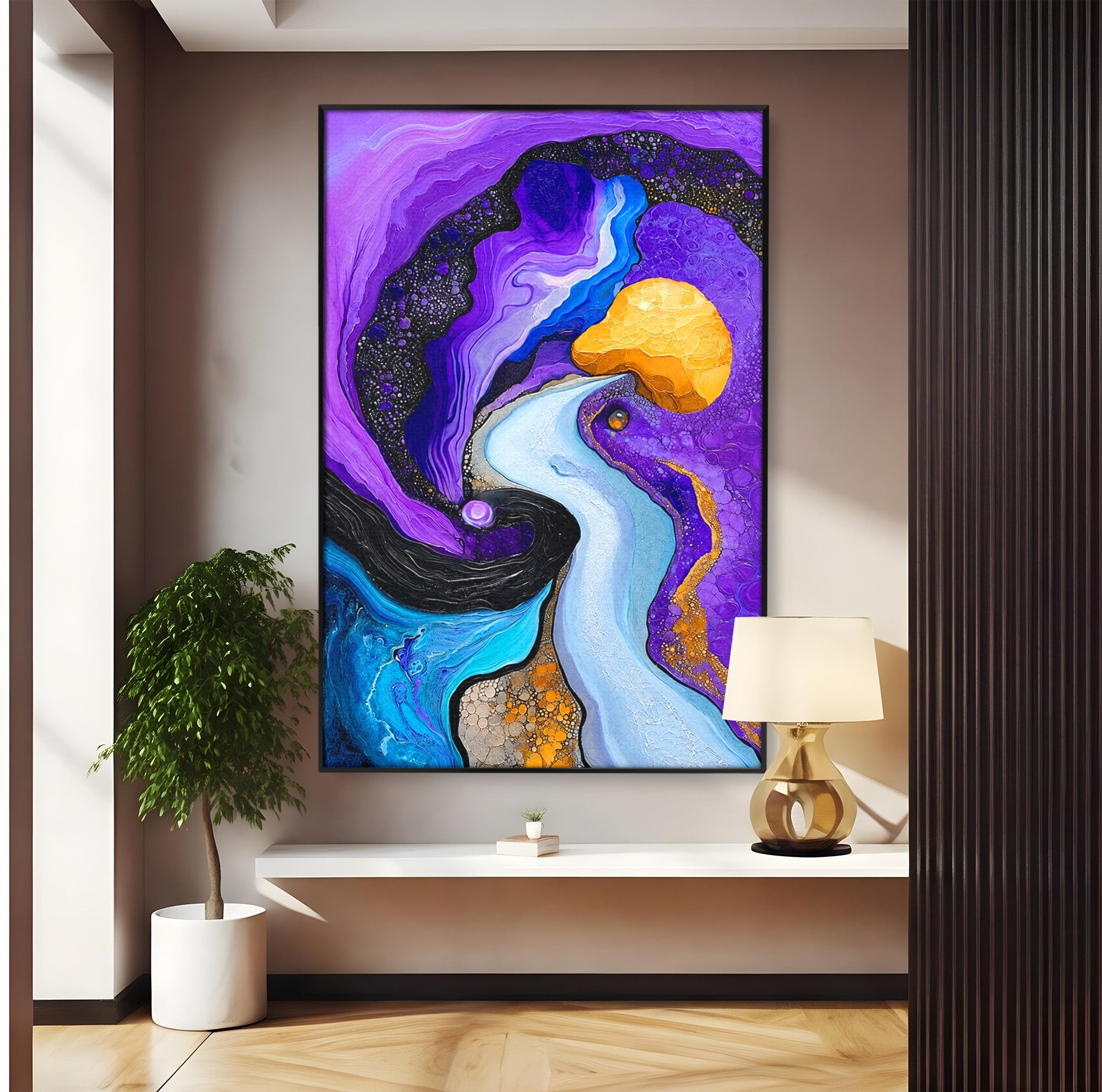 Tablou Canvas Premium LuxCanva® C1380, Calea Galactica, Abstract, Galaxie, Peisaj, Modern, Living, Culori Vibrante