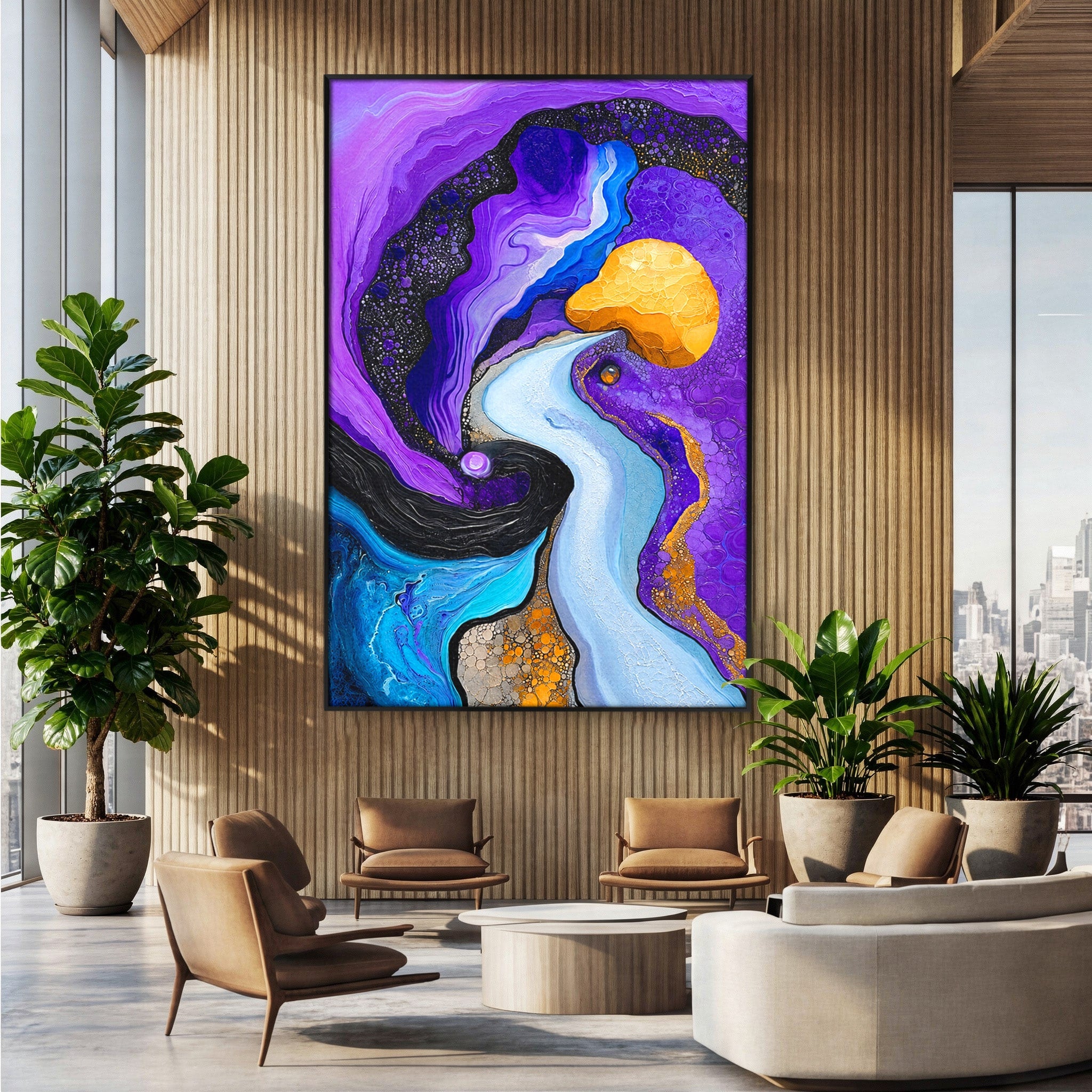 Tablou Canvas Premium LuxCanva® C1380, Calea Galactica, Abstract, Galaxie, Peisaj, Modern, Living, Culori Vibrante