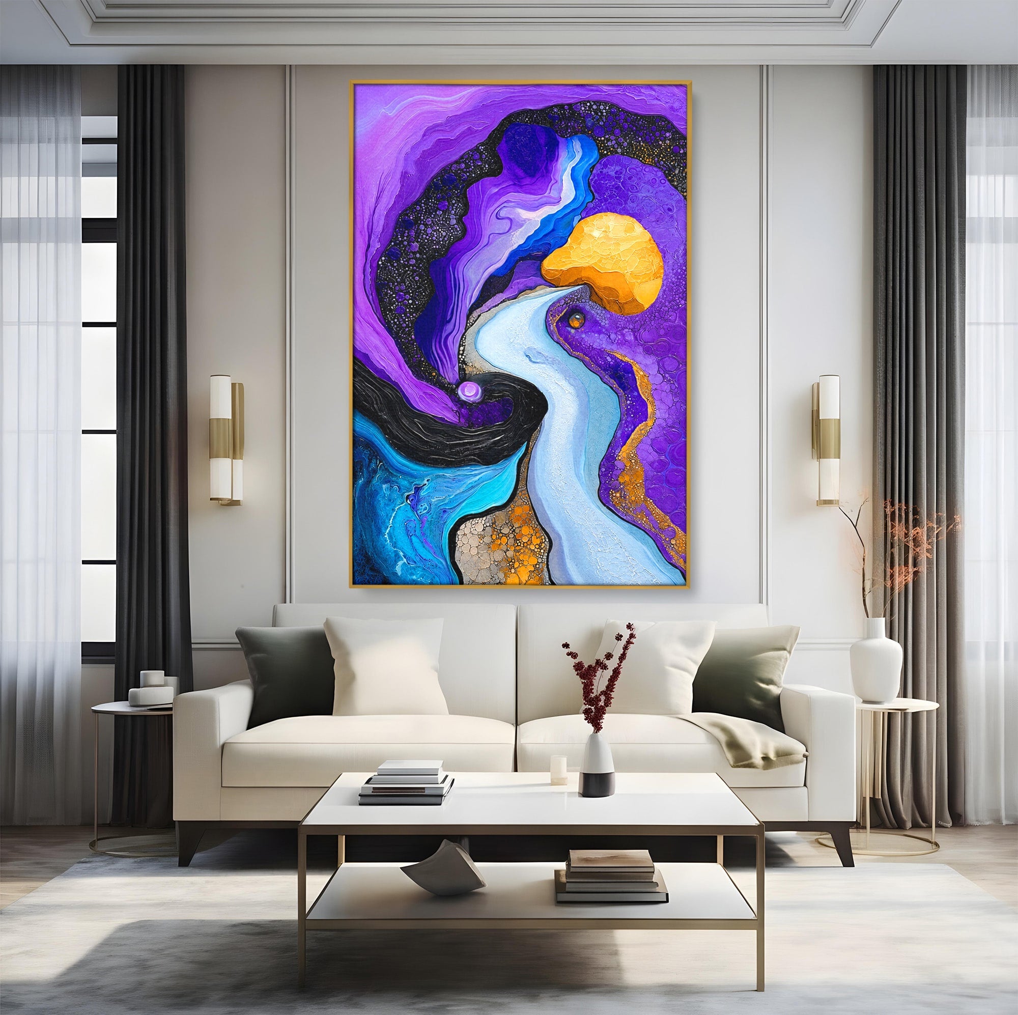Tablou Canvas Premium LuxCanva® C1380, Calea Galactica, Abstract, Galaxie, Peisaj, Modern, Living, Culori Vibrante