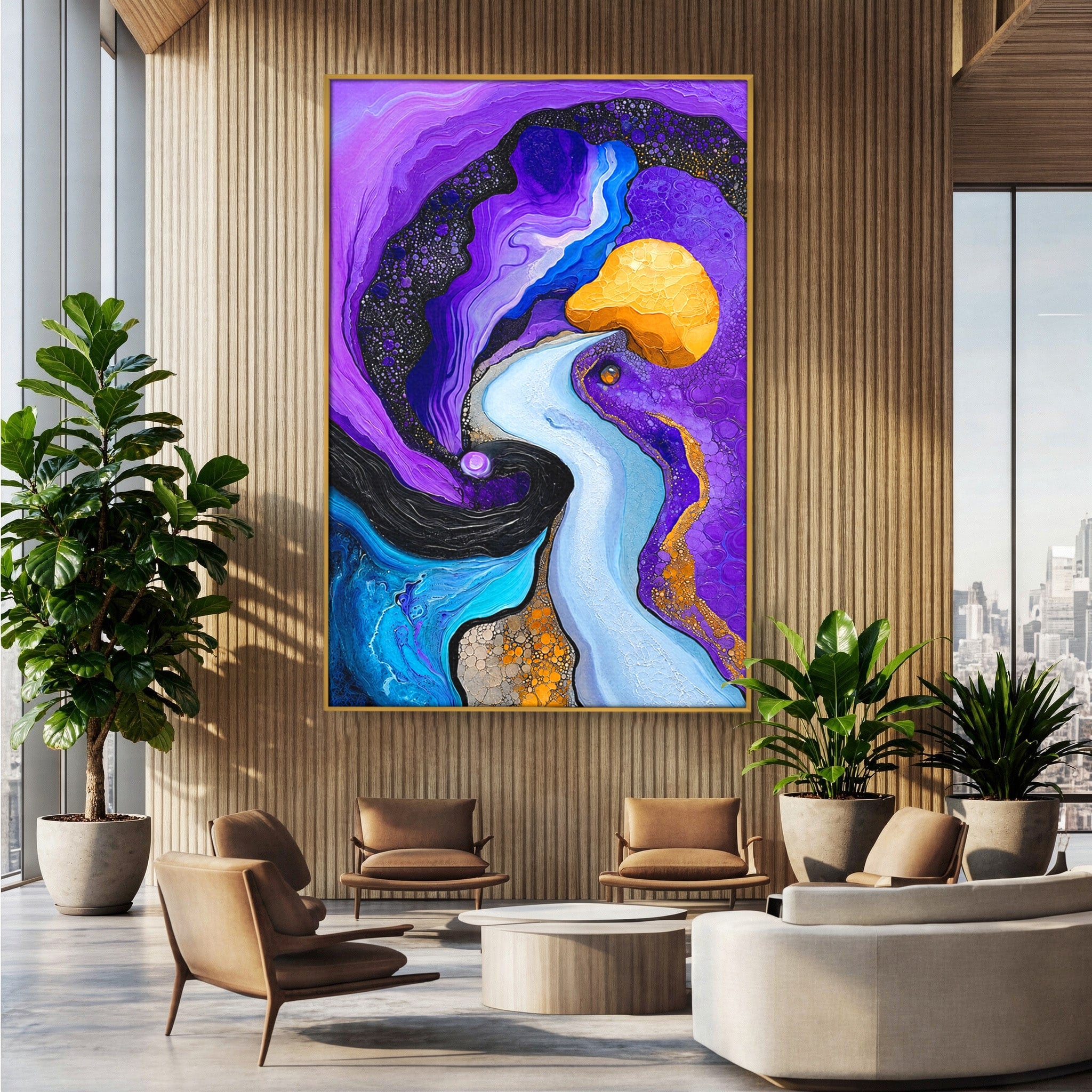 Tablou Canvas Premium LuxCanva® C1380, Calea Galactica, Abstract, Galaxie, Peisaj, Modern, Living, Culori Vibrante