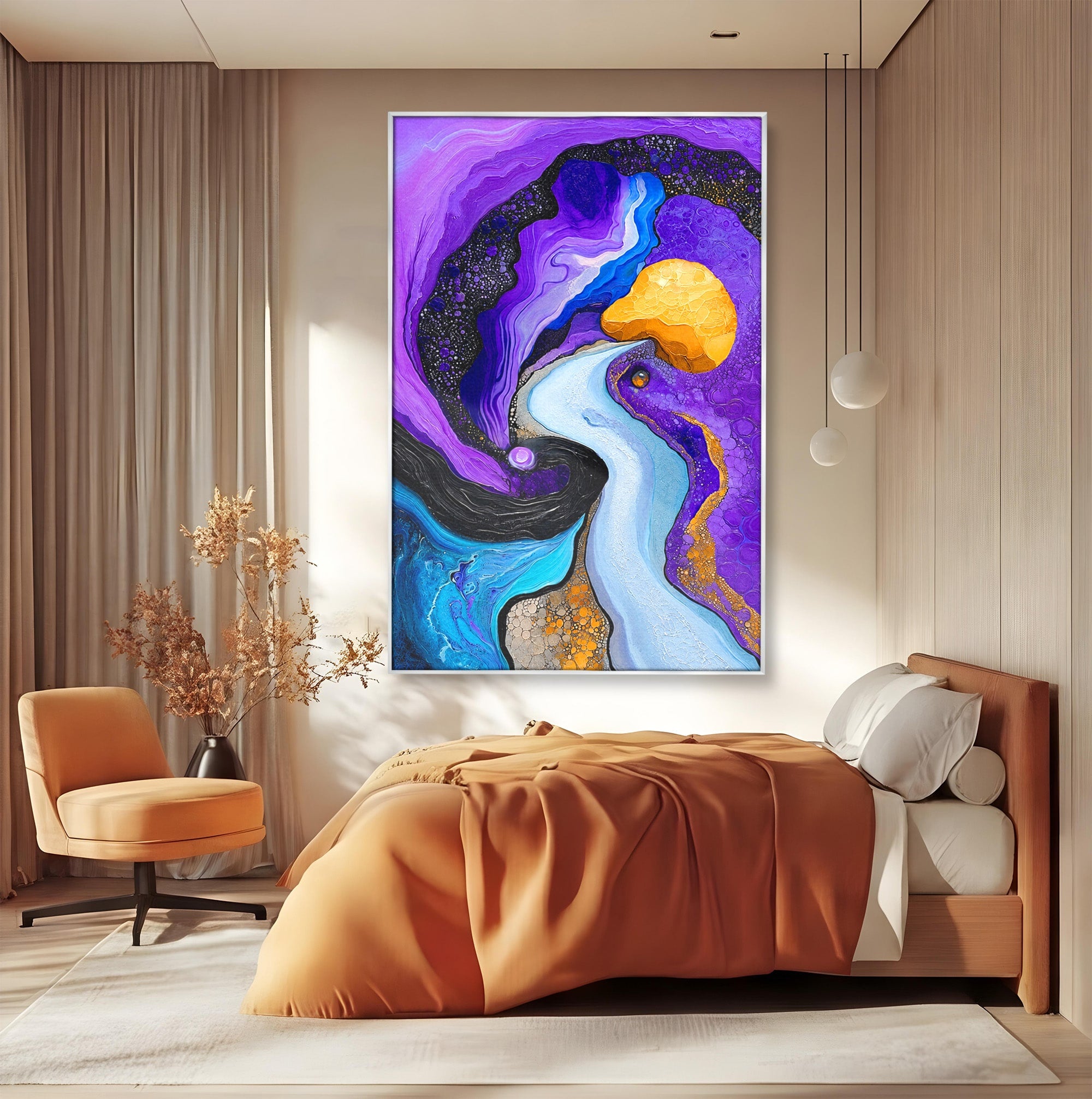 Tablou Canvas Premium LuxCanva® C1380, Calea Galactica, Abstract, Galaxie, Peisaj, Modern, Living, Culori Vibrante