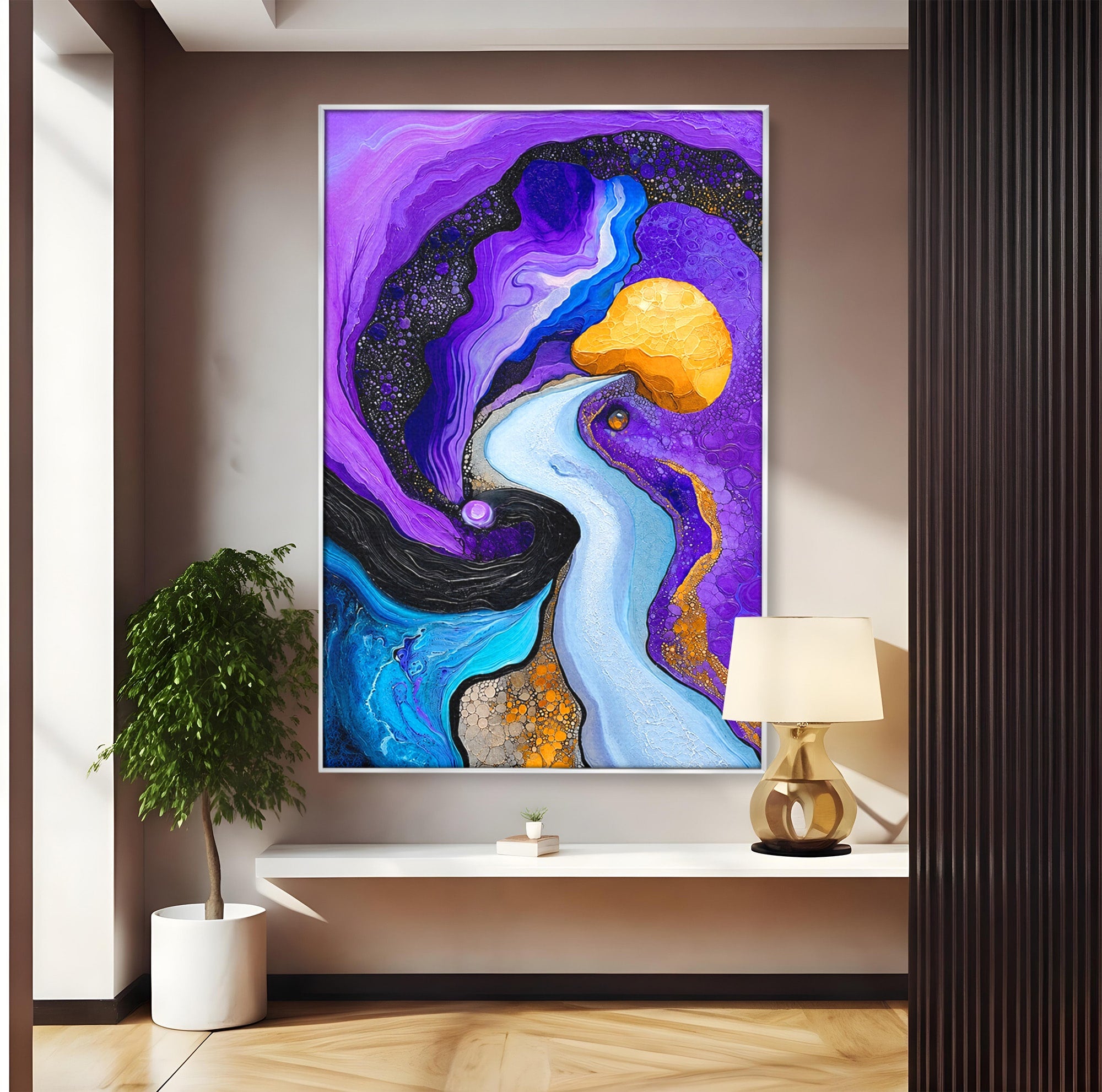 Tablou Canvas Premium LuxCanva® C1380, Calea Galactica, Abstract, Galaxie, Peisaj, Modern, Living, Culori Vibrante