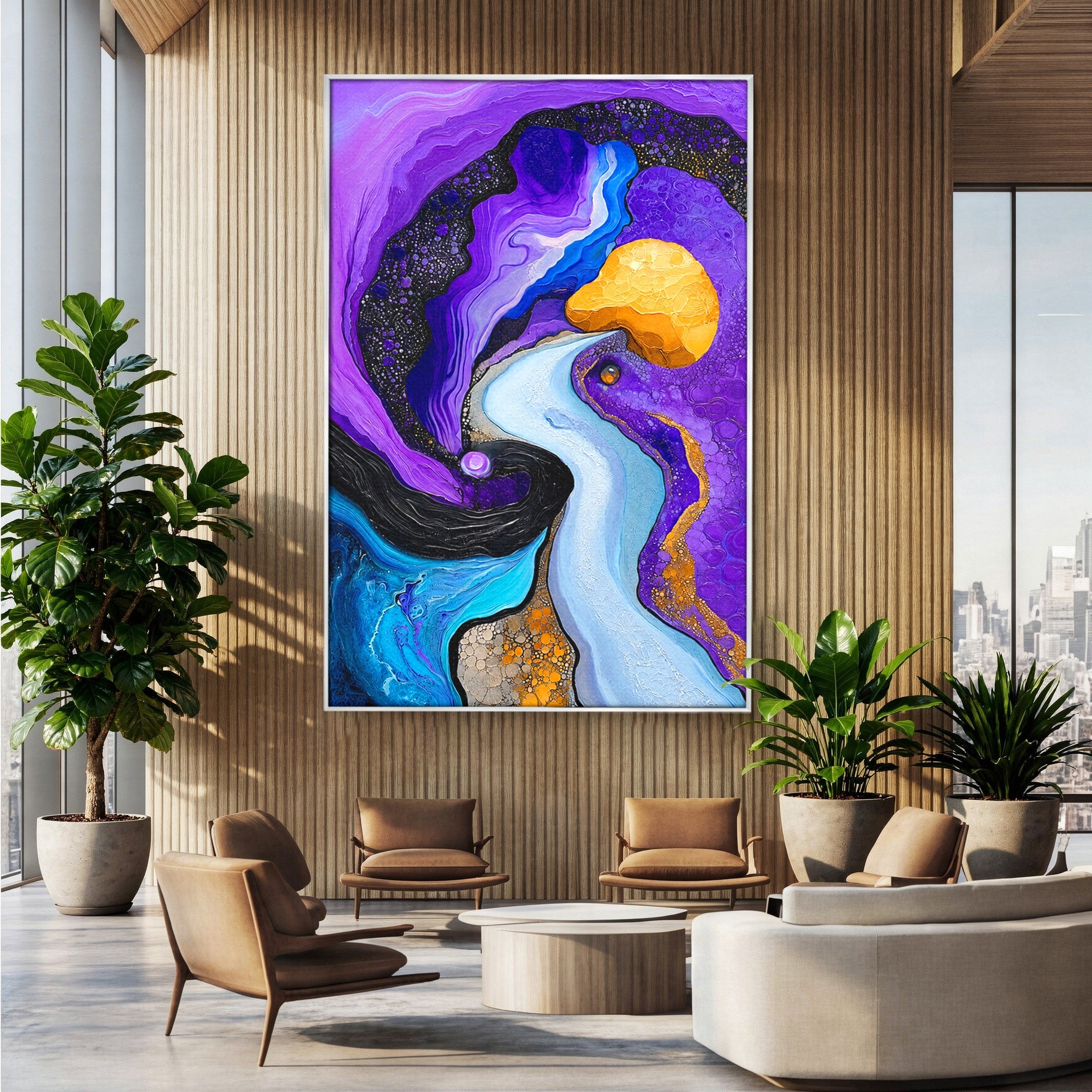 Tablou Canvas Premium LuxCanva® C1380, Calea Galactica, Abstract, Galaxie, Peisaj, Modern, Living, Culori Vibrante