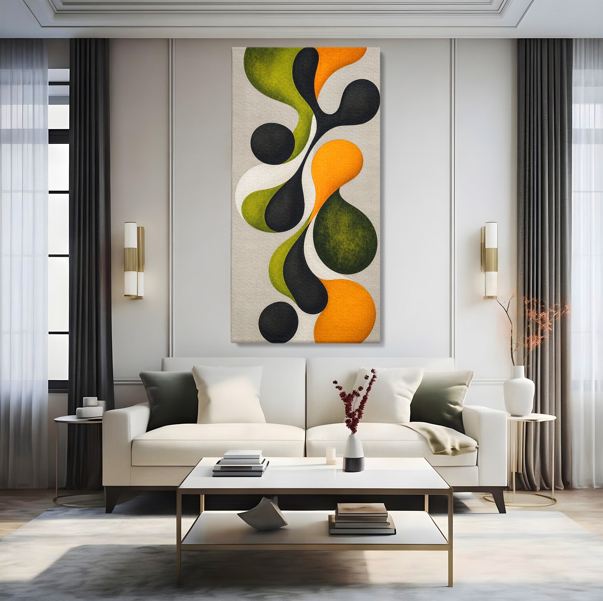 Tablou Canvas Premium LuxCanva® C1381, Forme Abstracte Organice, Abstract, Forme, Modern, Living, Birou, Culori Vibrante