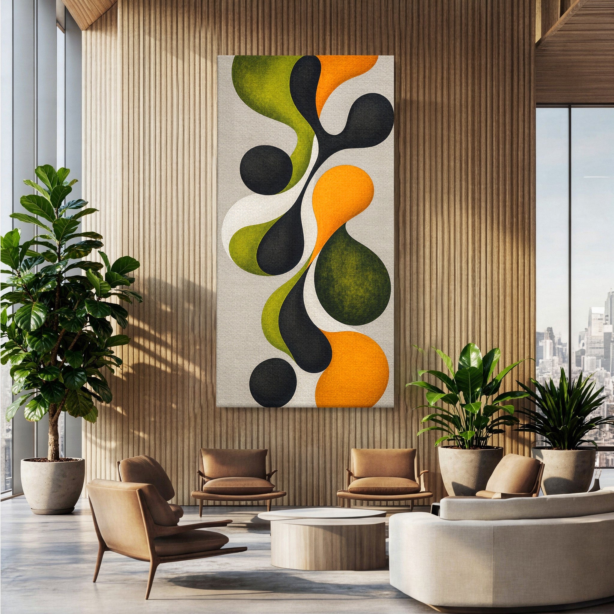 Tablou Canvas Premium LuxCanva® C1381, Forme Abstracte Organice, Abstract, Forme, Modern, Living, Birou, Culori Vibrante