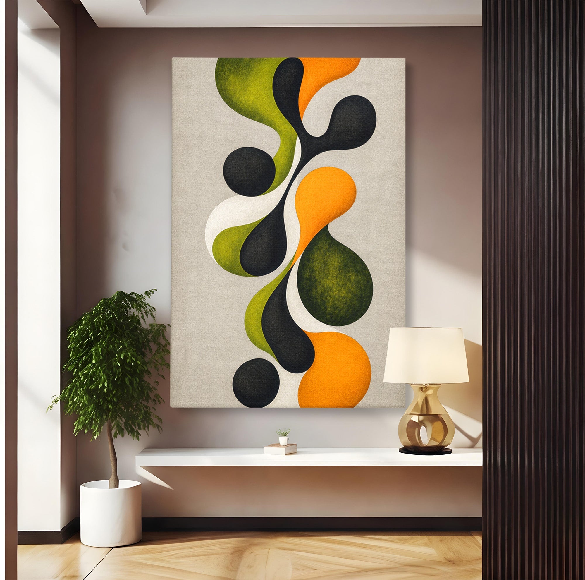 Tablou Canvas Premium LuxCanva® C1381, Forme Abstracte Organice, Abstract, Forme, Modern, Living, Birou, Culori Vibrante