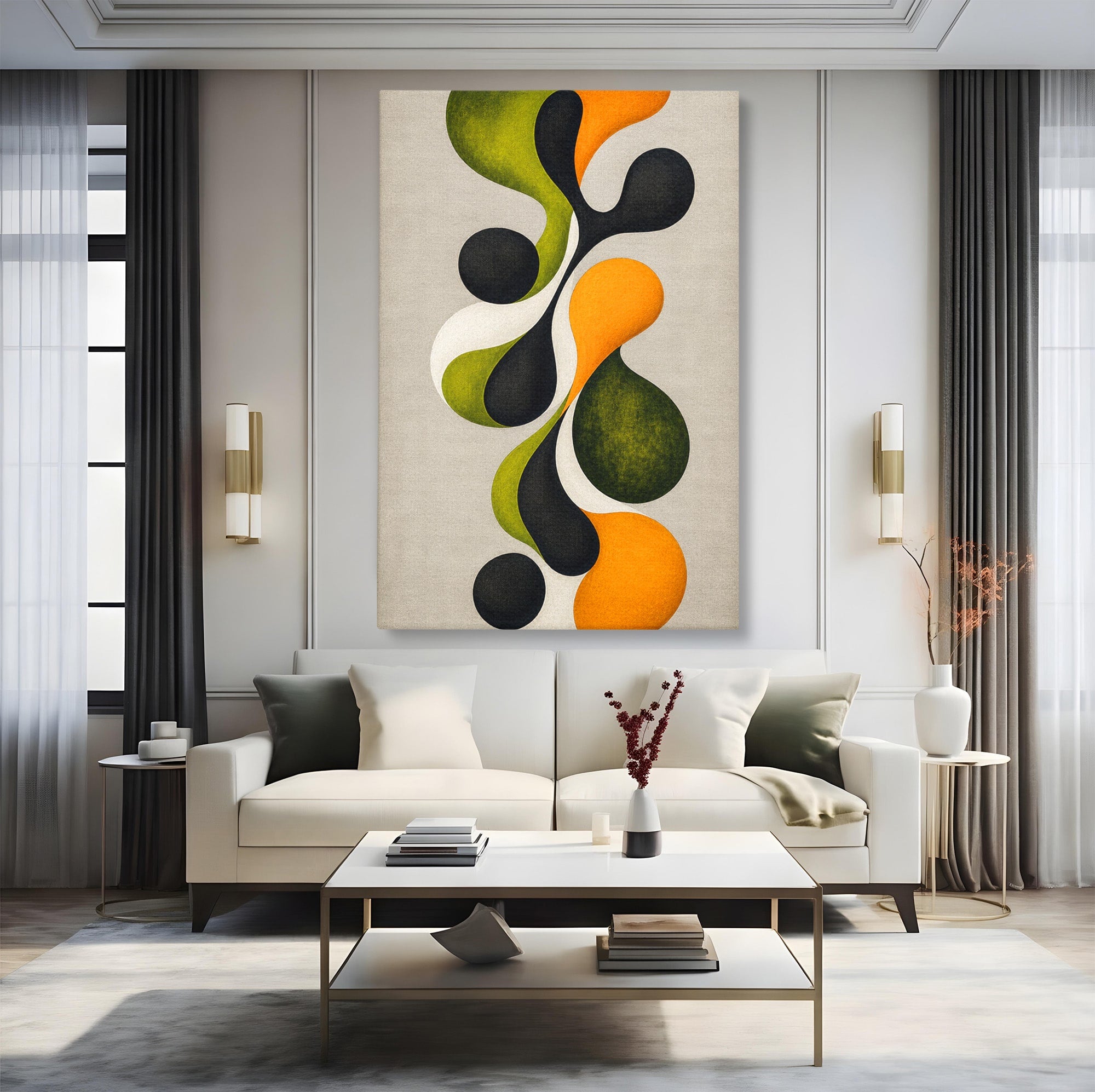 Tablou Canvas Premium LuxCanva® C1381, Forme Abstracte Organice, Abstract, Forme, Modern, Living, Birou, Culori Vibrante