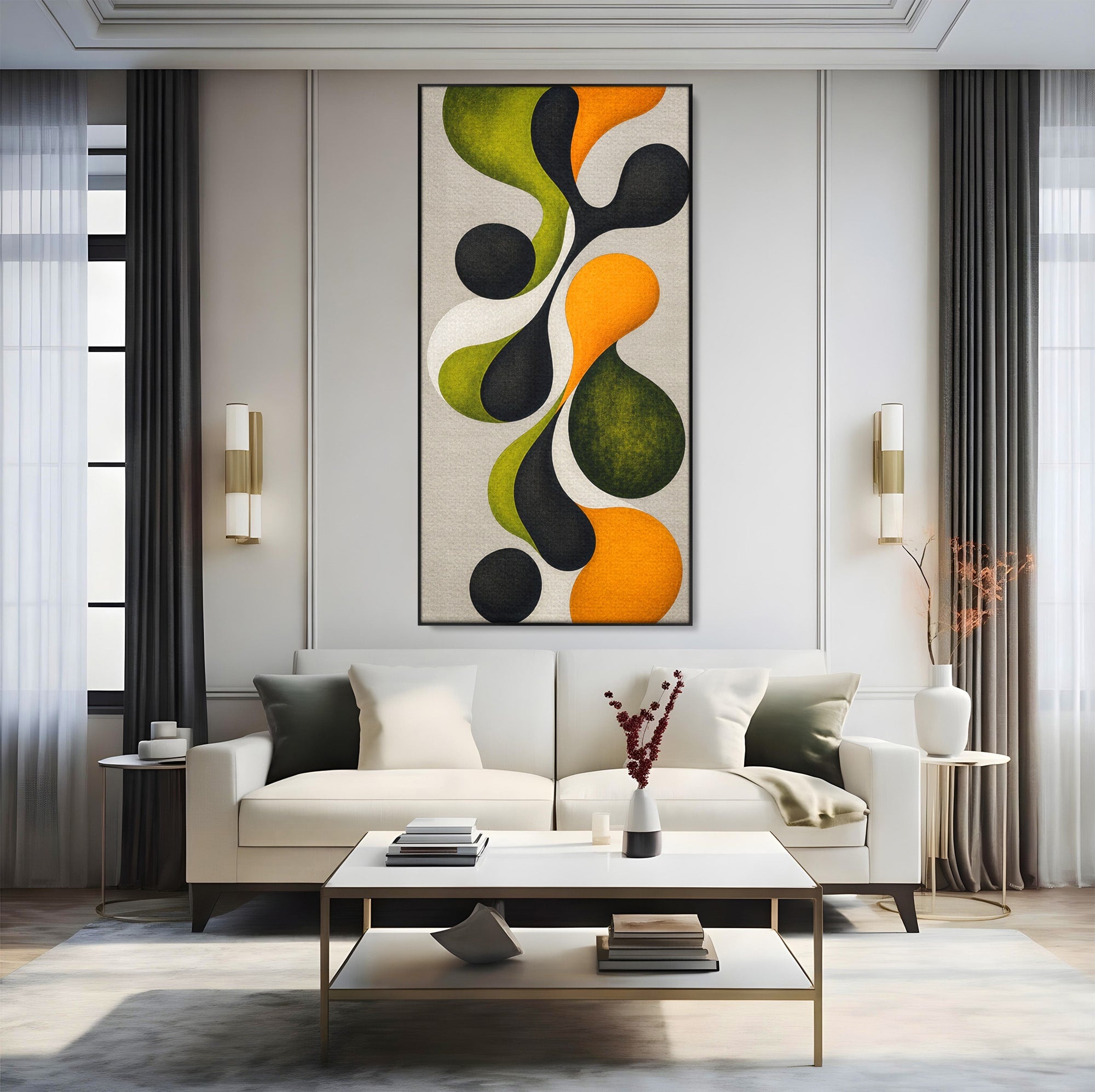 Tablou Canvas Premium LuxCanva® C1381, Forme Abstracte Organice, Abstract, Forme, Modern, Living, Birou, Culori Vibrante