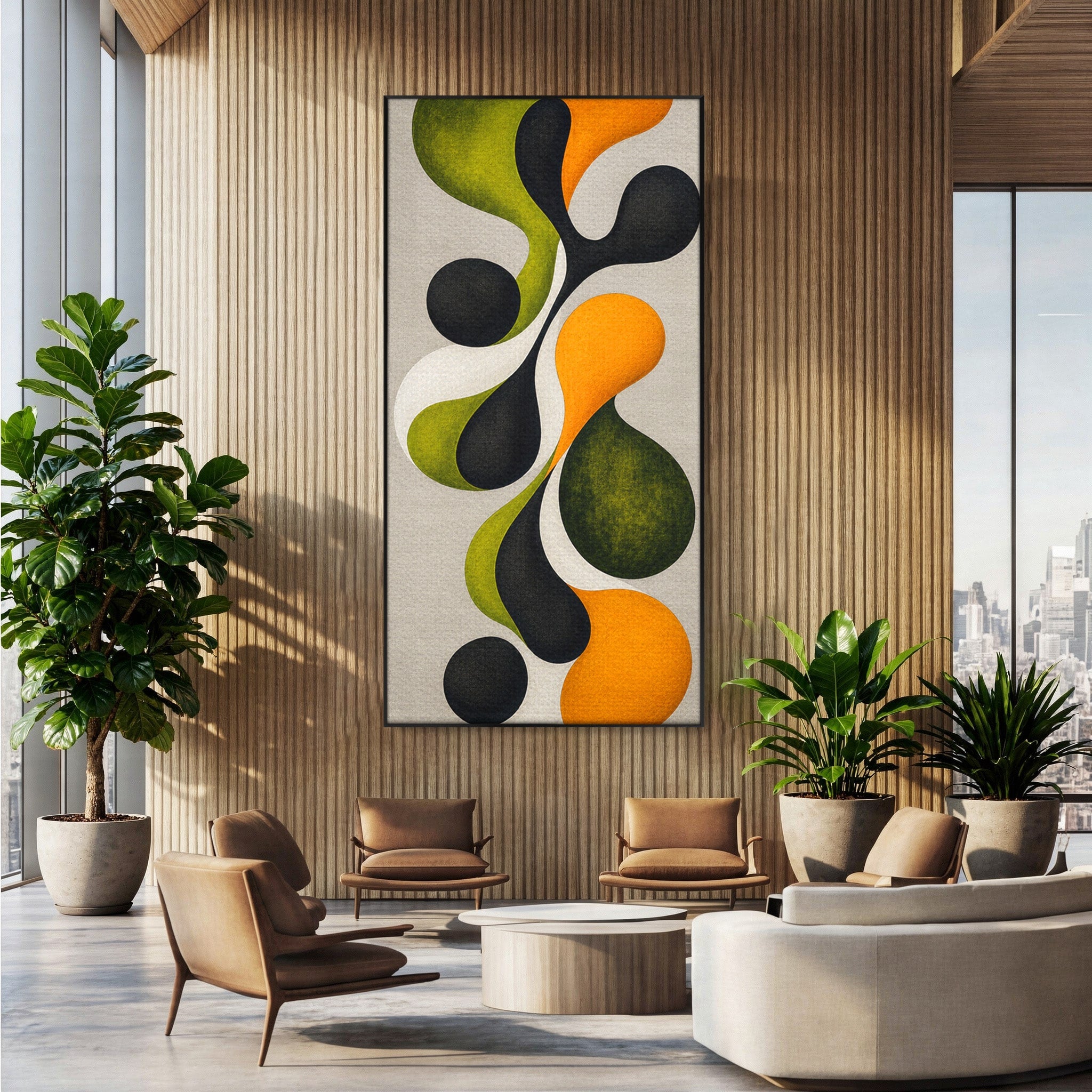 Tablou Canvas Premium LuxCanva® C1381, Forme Abstracte Organice, Abstract, Forme, Modern, Living, Birou, Culori Vibrante